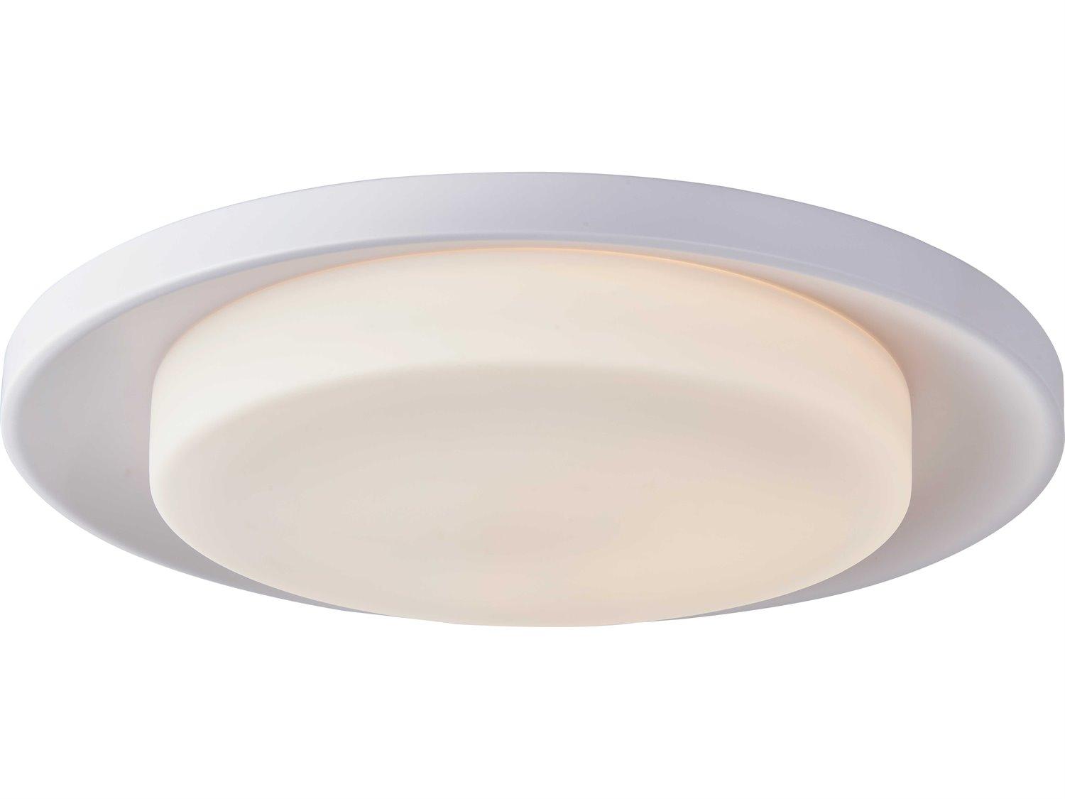 Abra Toto 1-Light Matte White Round Flush Mount
