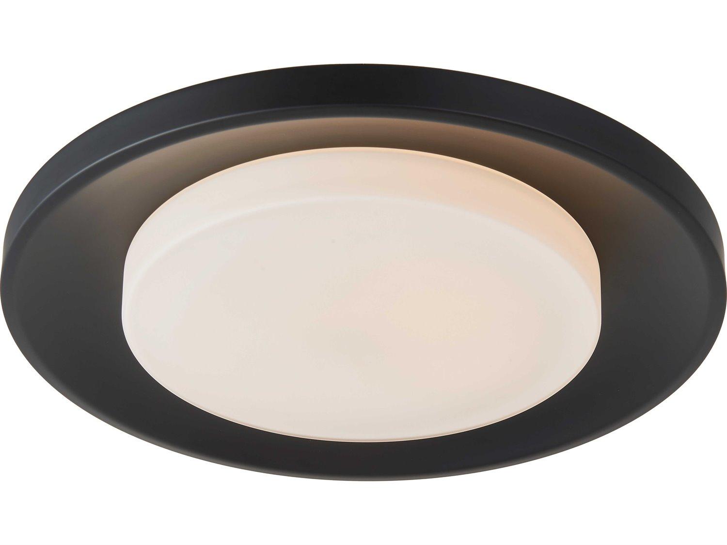 Abra Toto 1-Light Matte Black Round Flush Mount