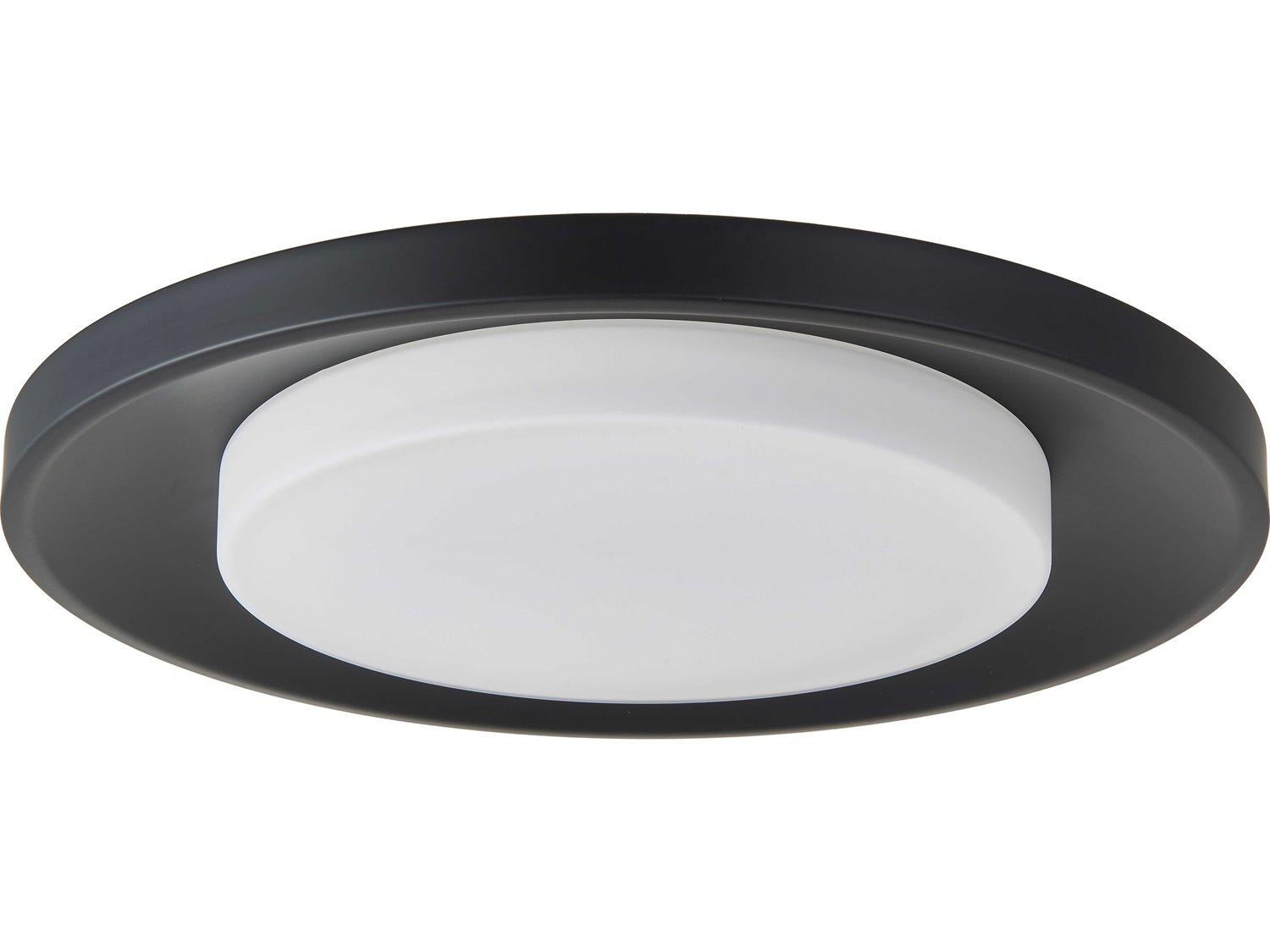 Abra Toto 1-Light Matte Black Round Flush Mount