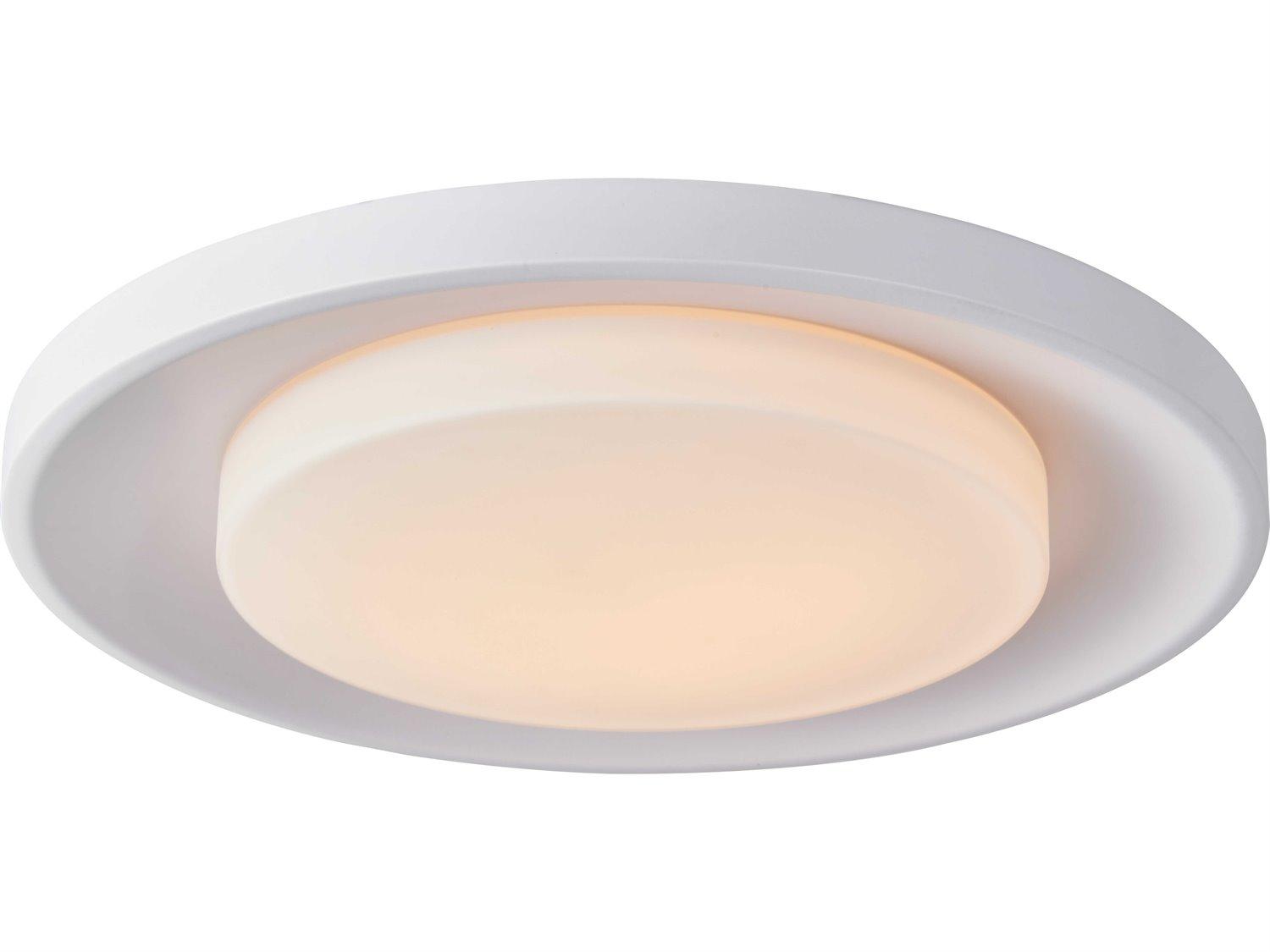 Abra Toto 1-Light Matte White Round Flush Mount
