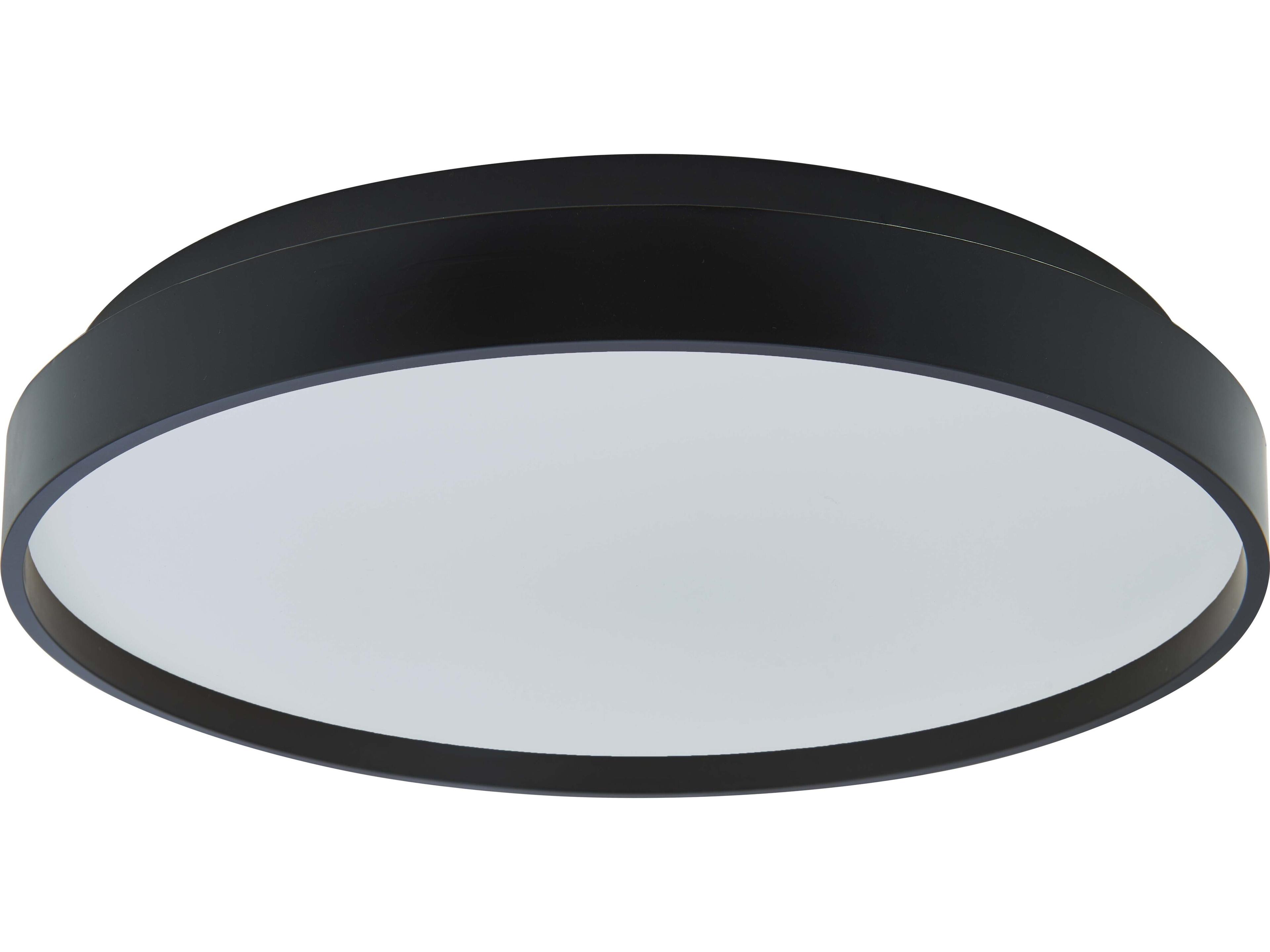 Abra Tambourine 1-Light Black Round Flush Mount