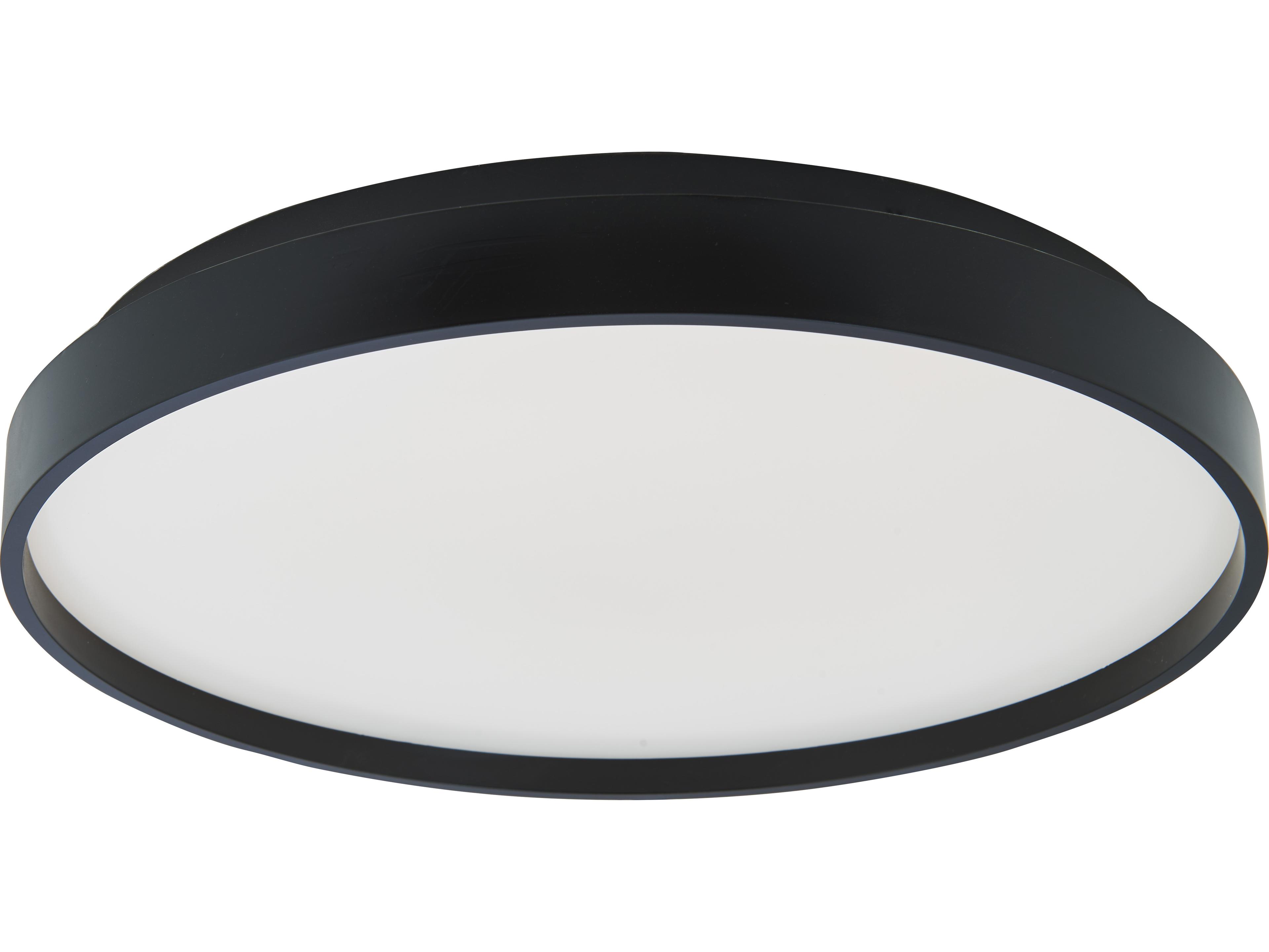 Abra Tambourine 1-Light Black Round Flush Mount