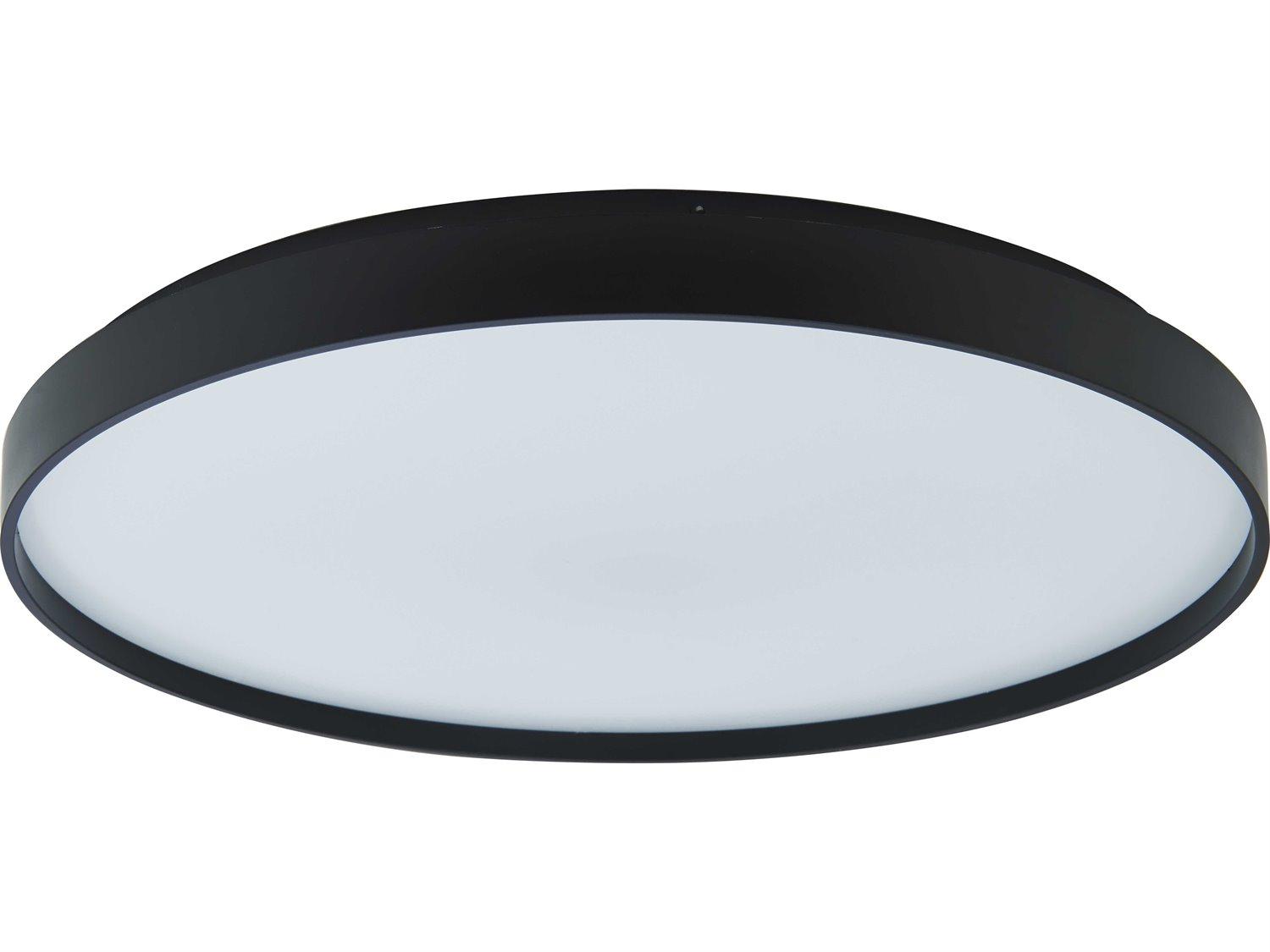 Abra Tambourine 1-Light Black Round Flush Mount