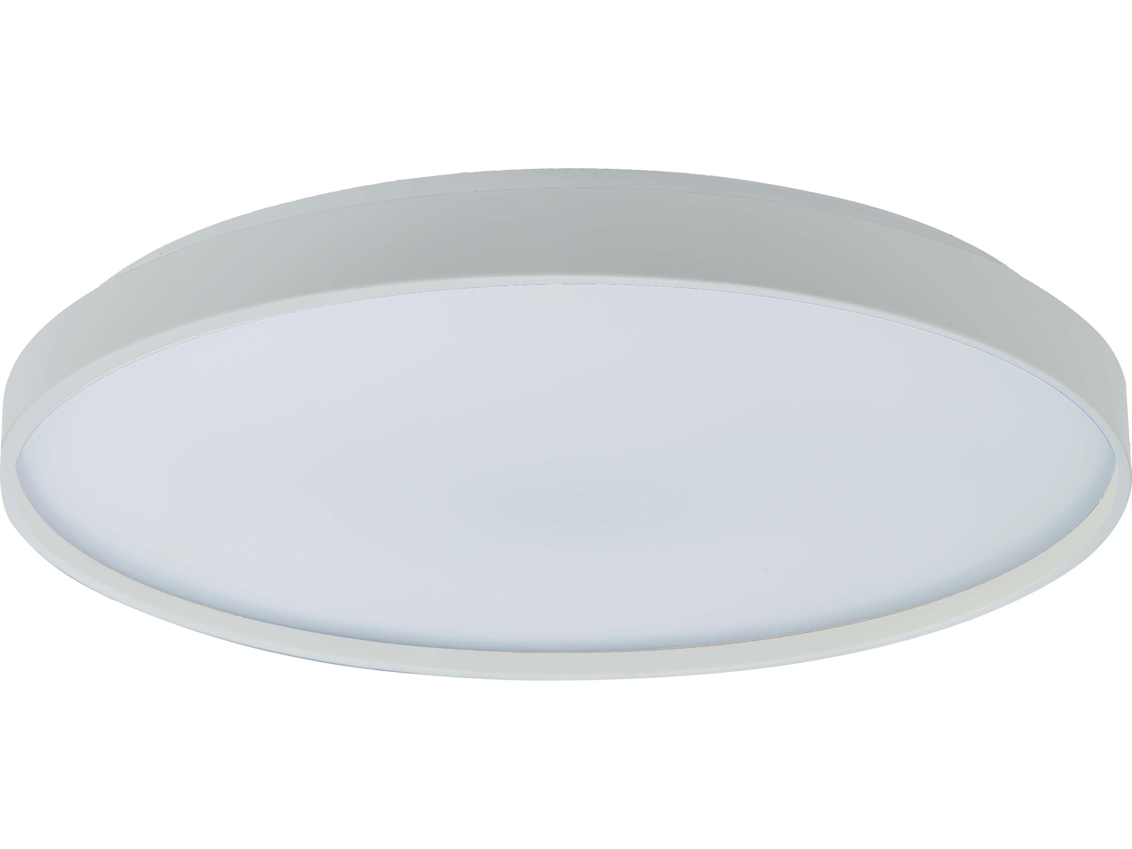 Abra Tambourine 1-Light White Round Flush Mount
