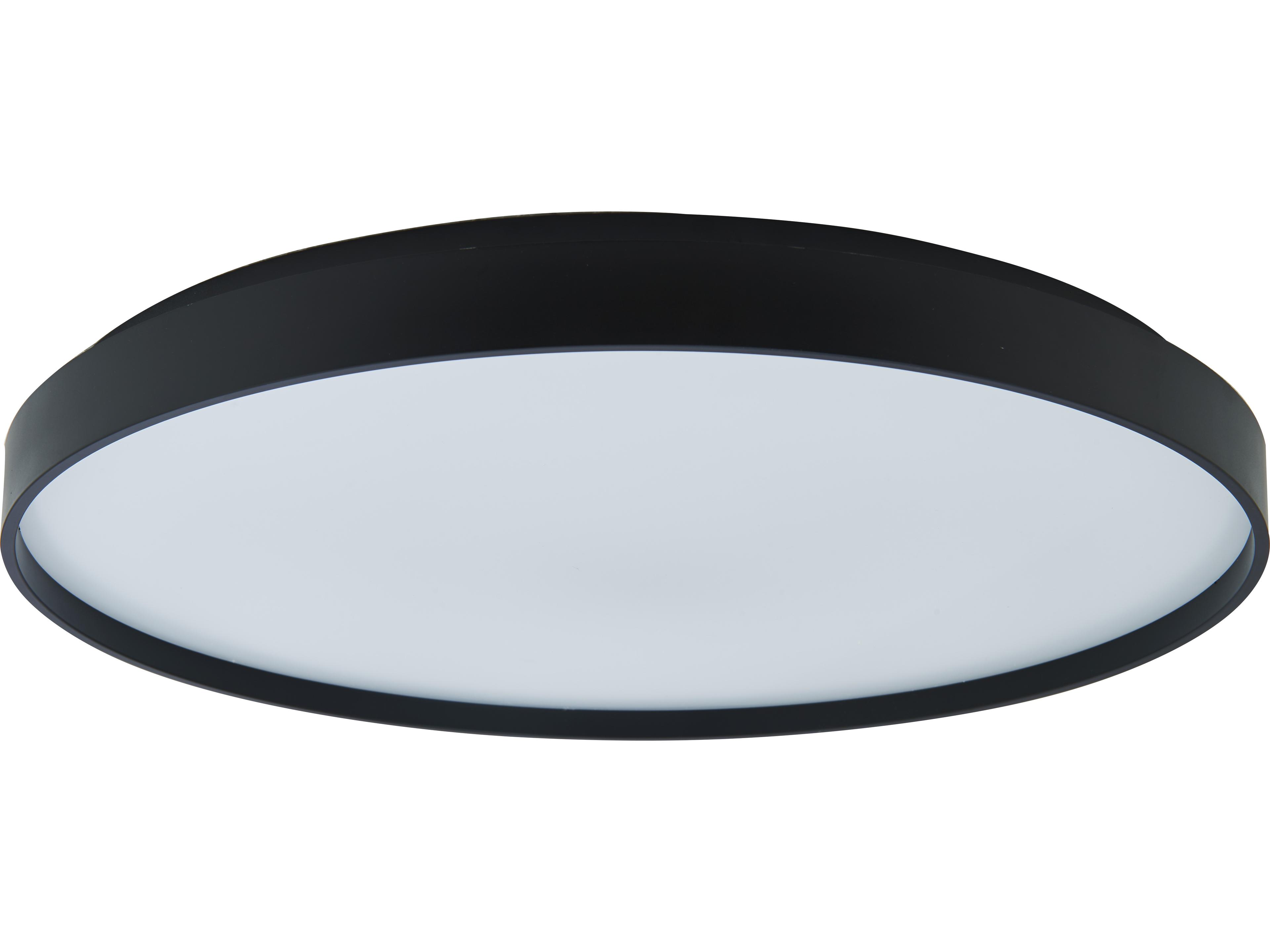 Abra Tambourine 1-Light Black Round Flush Mount