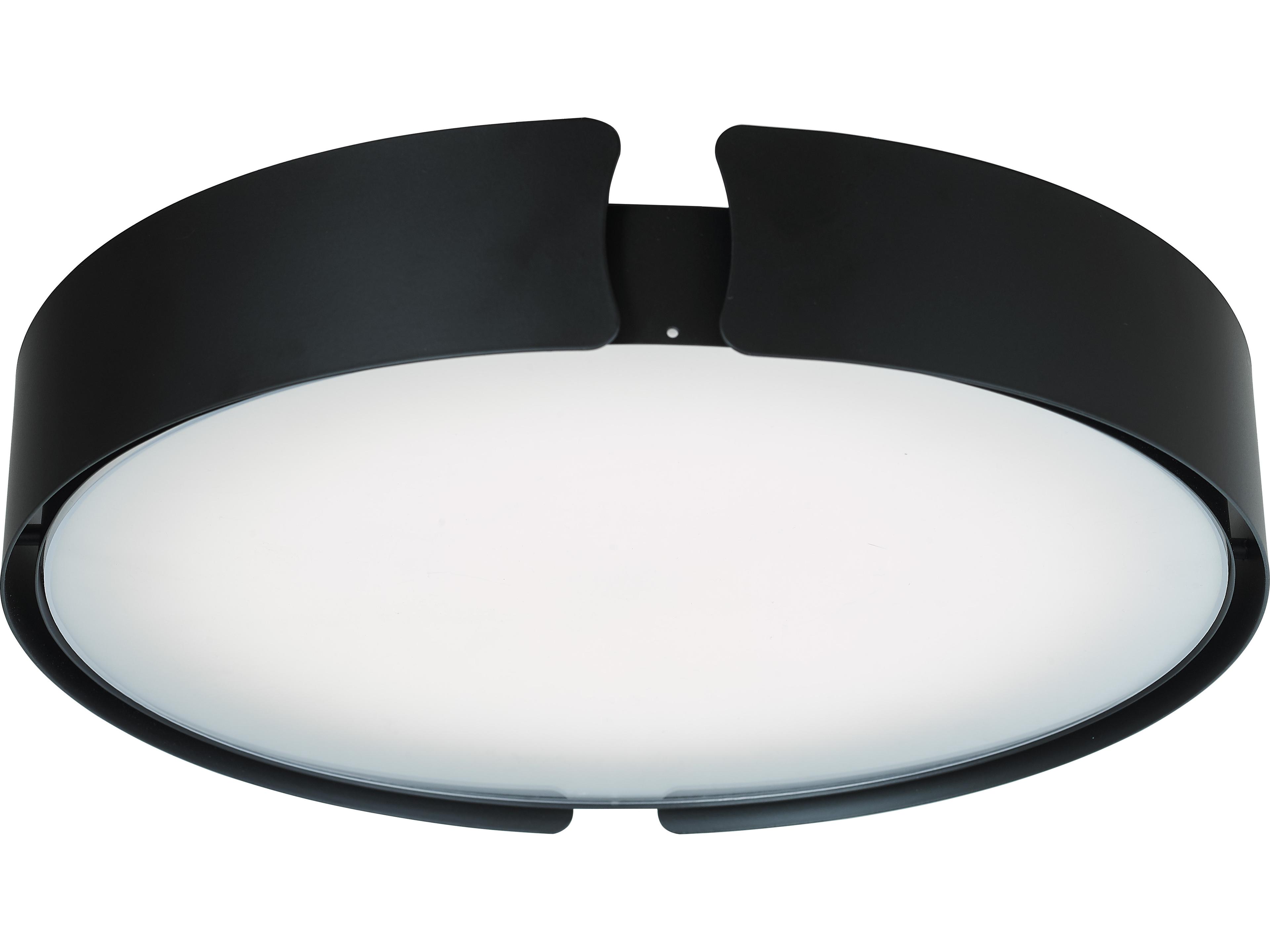 Abra Mystic 1-Light Black Round Flush Mount