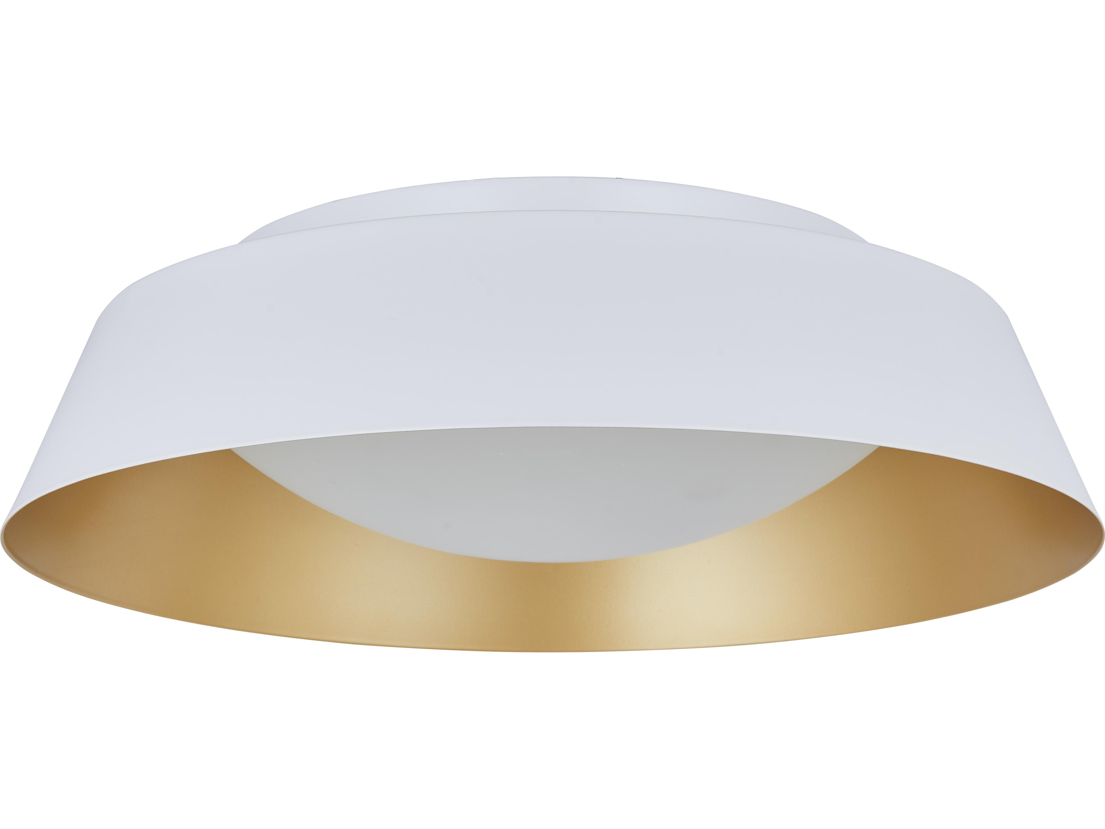 Abra Flare 1-Light Matte White Gold Dome Round Flush Mount
