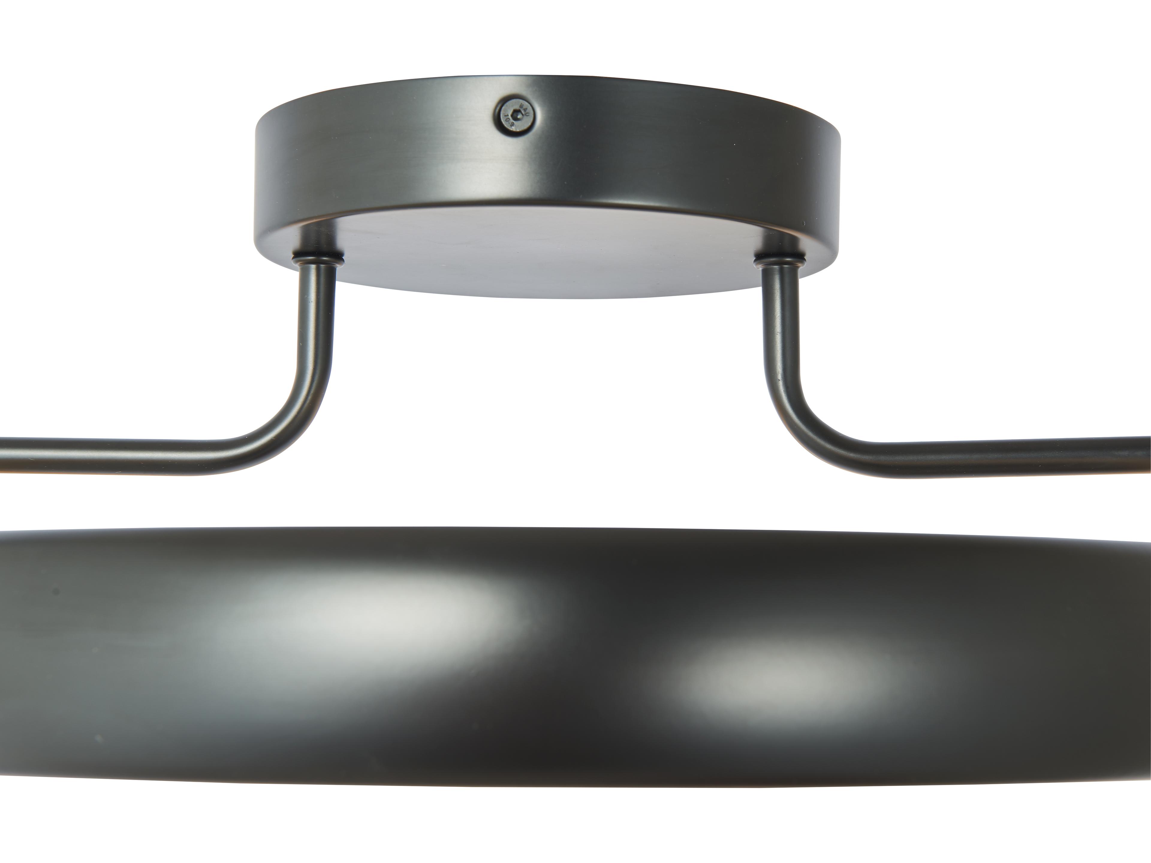 Abra Rave 1-Light Matte Black Round Semi Flush Mount