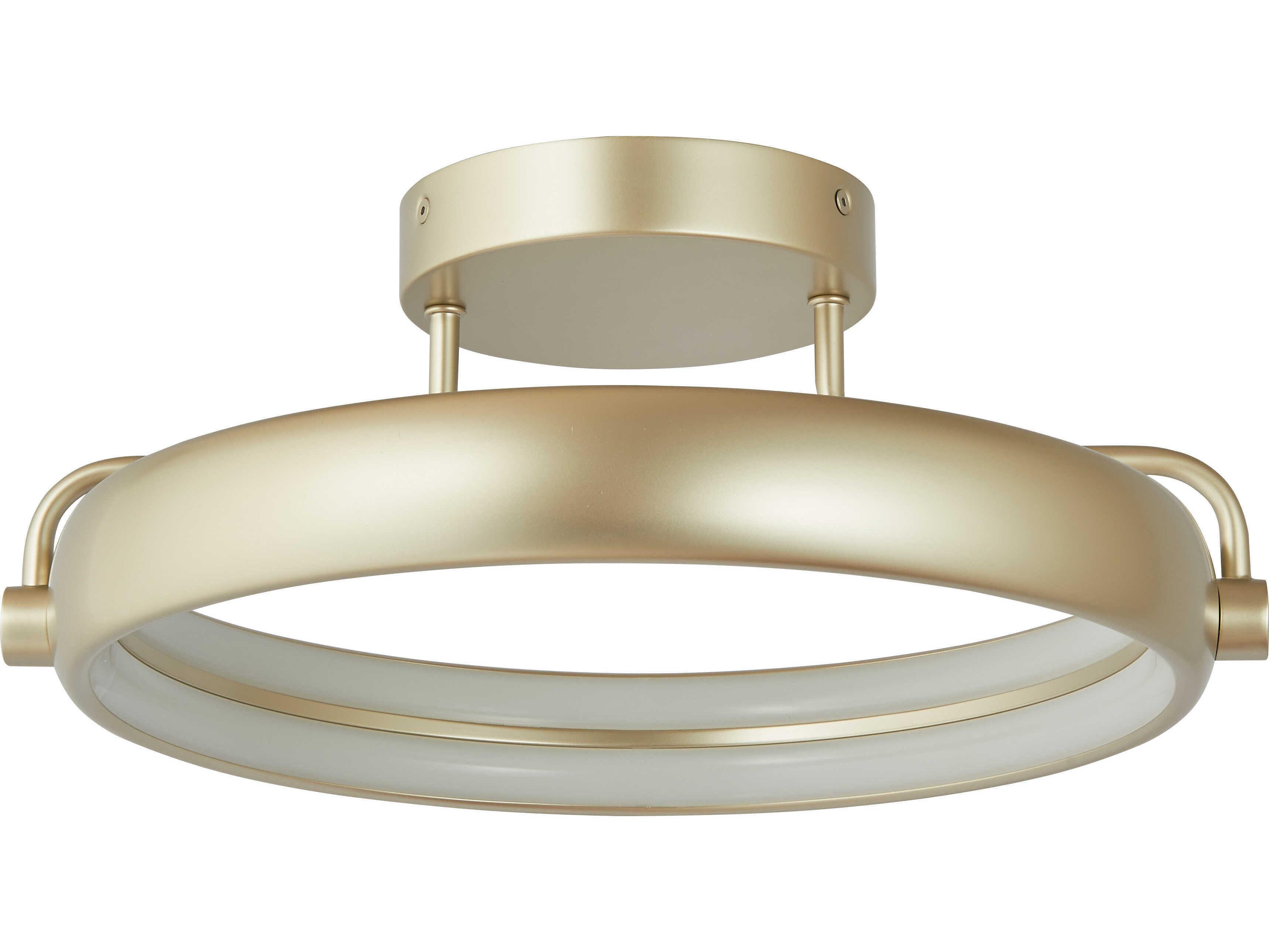 Abra Rave 1-Light Titanium Silver Round Semi Flush Mount