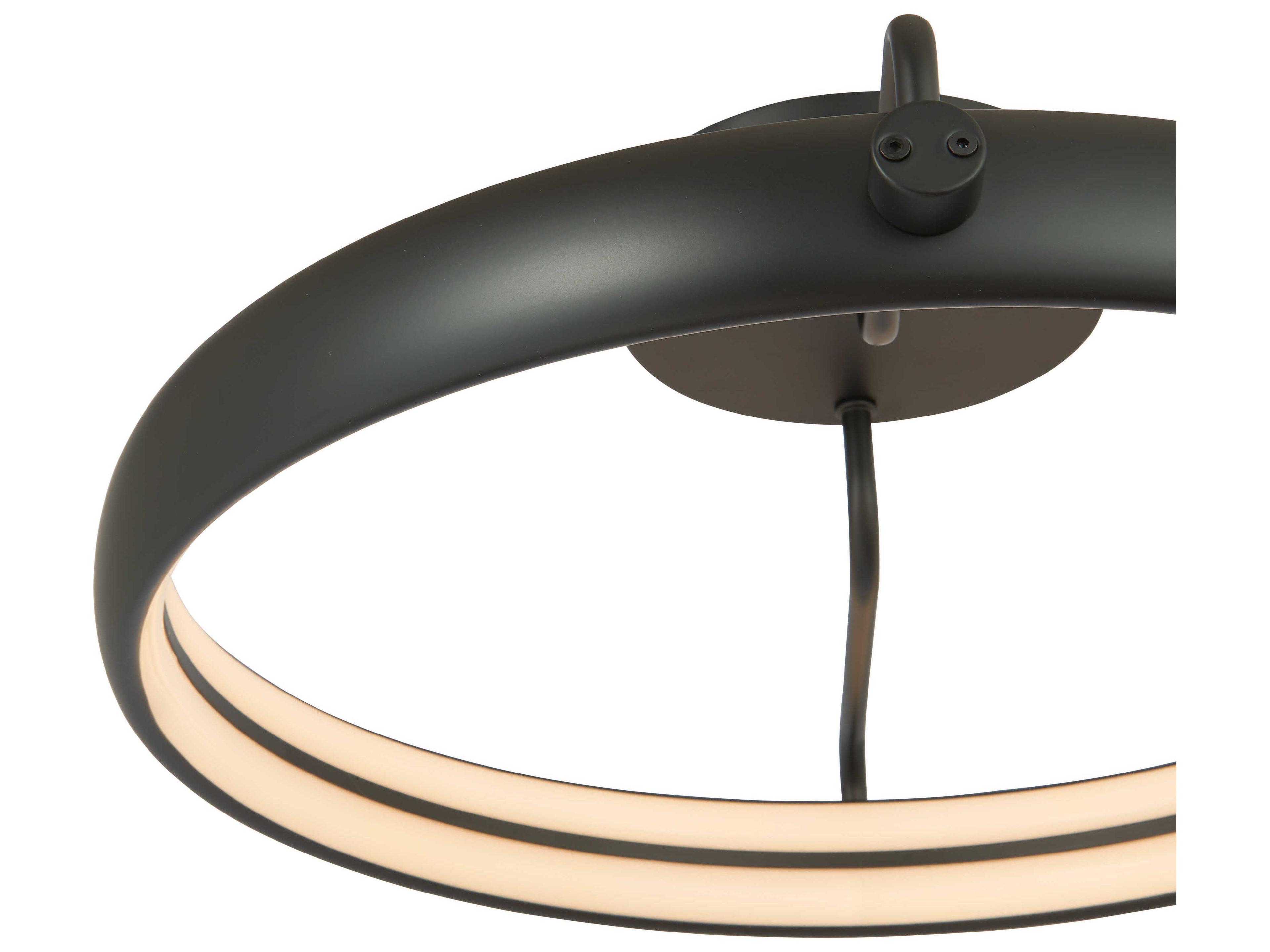 Abra Rave 1-Light Matte Black Round Semi Flush Mount