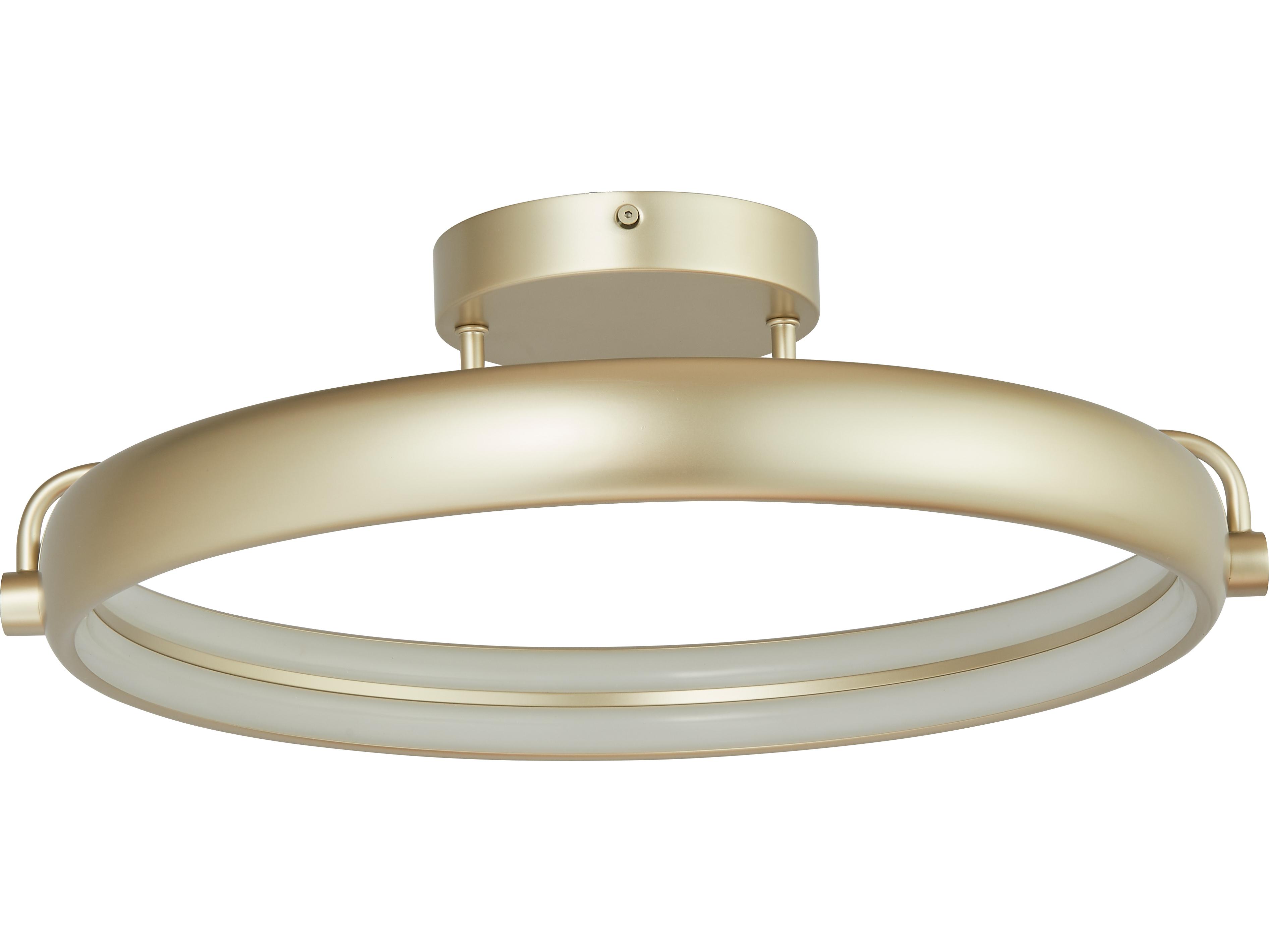 Abra Rave 1-Light Titanium Silver Round Semi Flush Mount