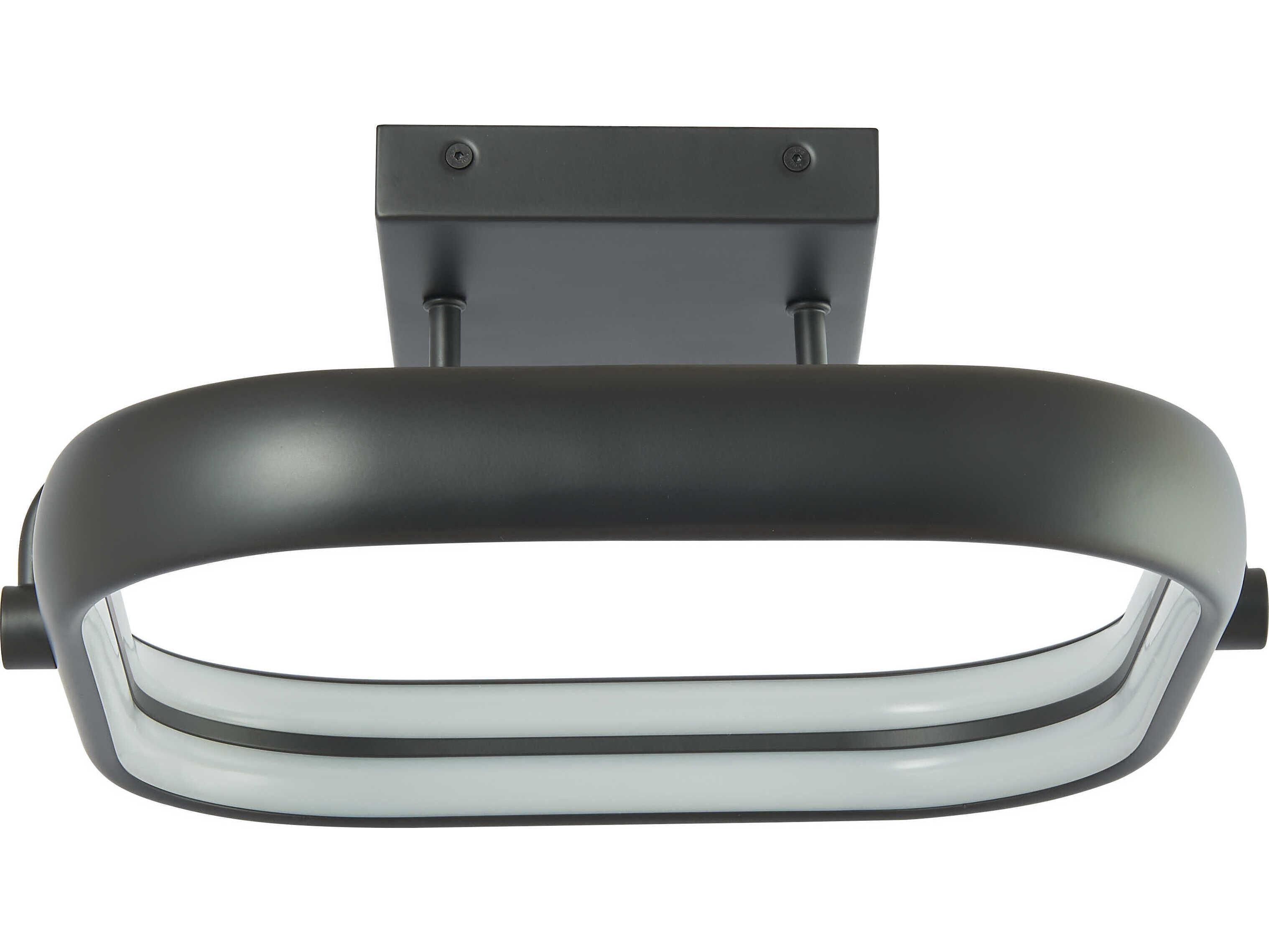 Abra Rave 1-Light Matte Black Semi Flush Mount
