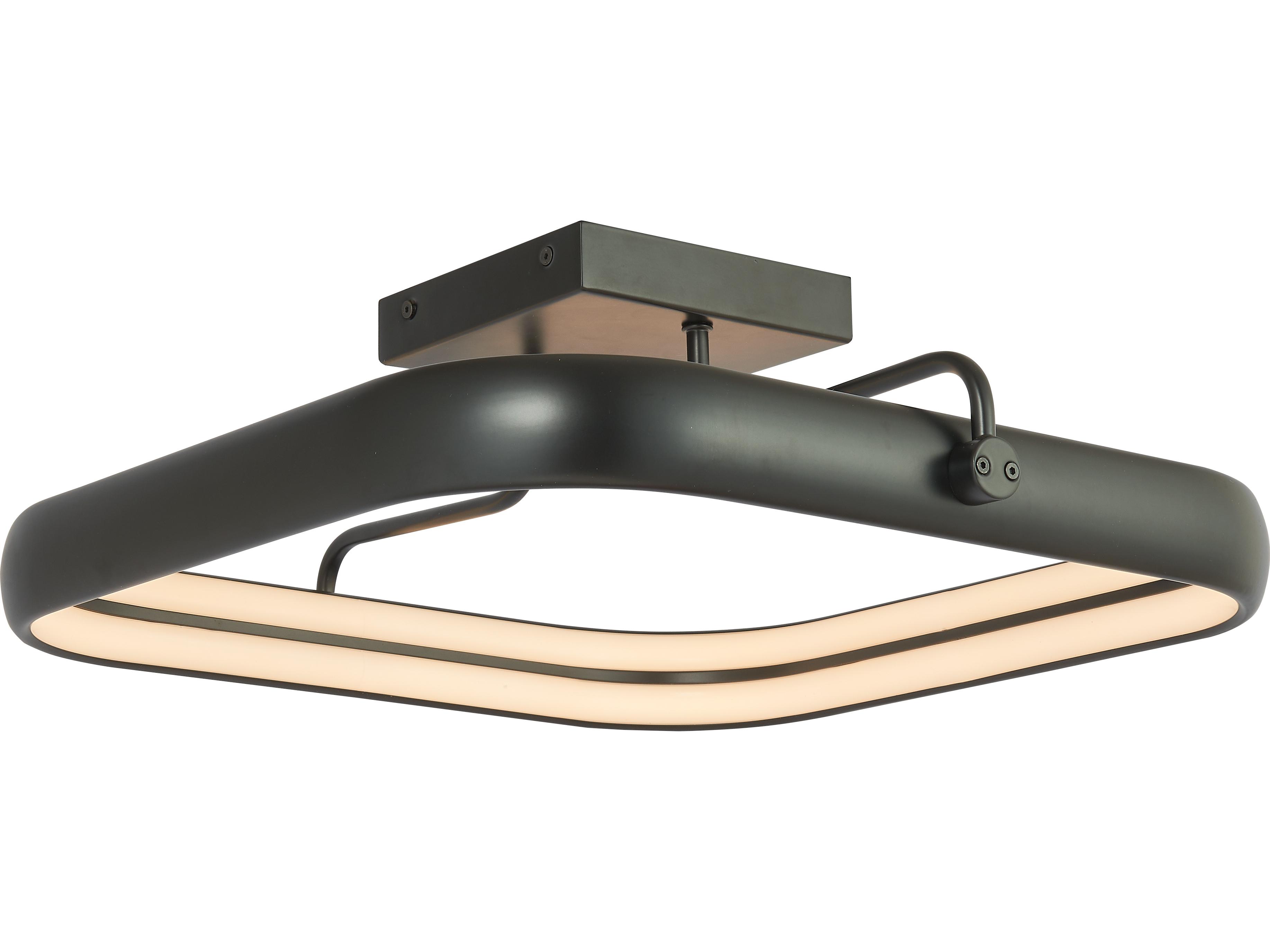 Abra Rave 1-Light Matte Black Semi Flush Mount