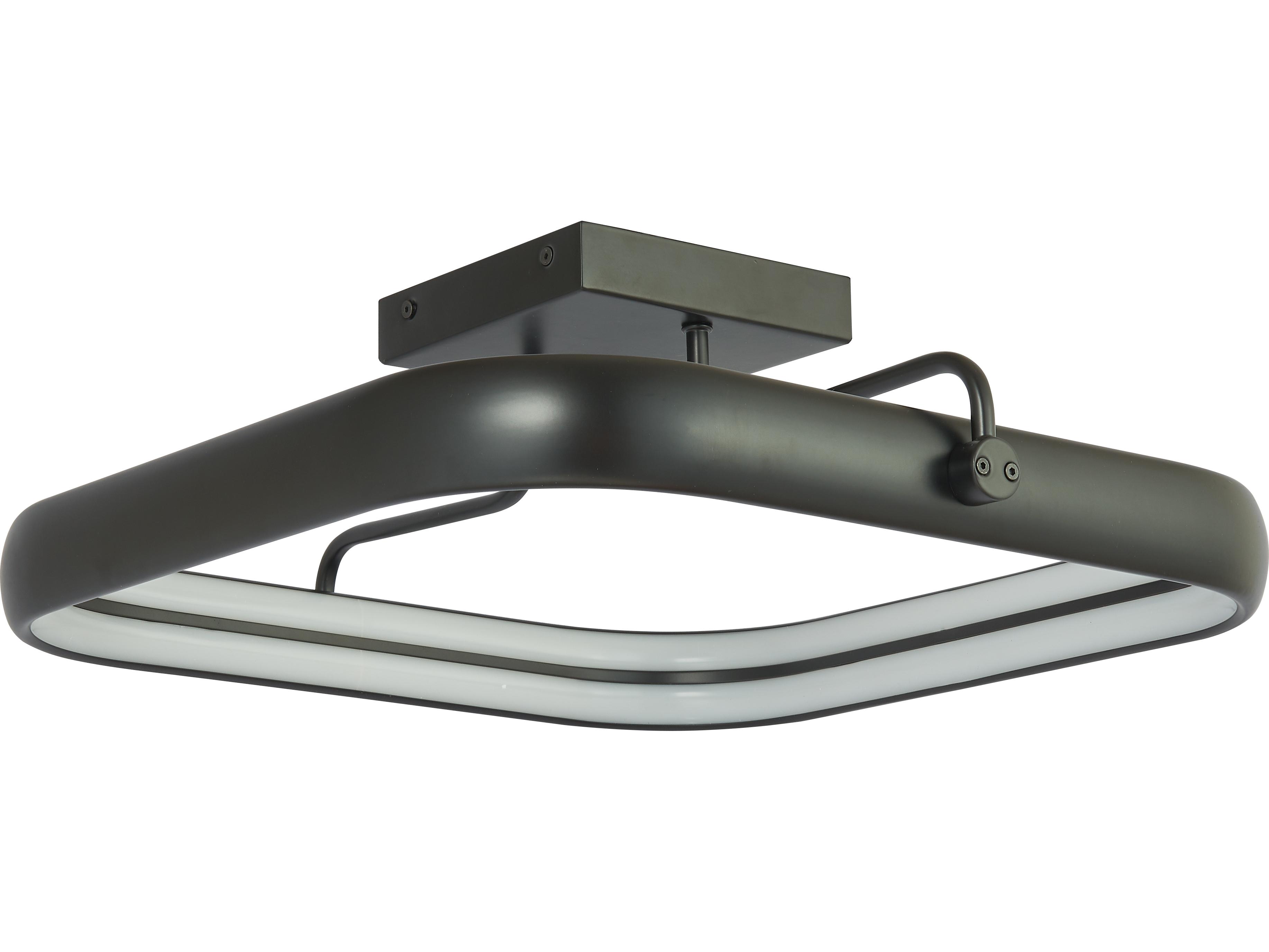Abra Rave 1-Light Matte Black Semi Flush Mount