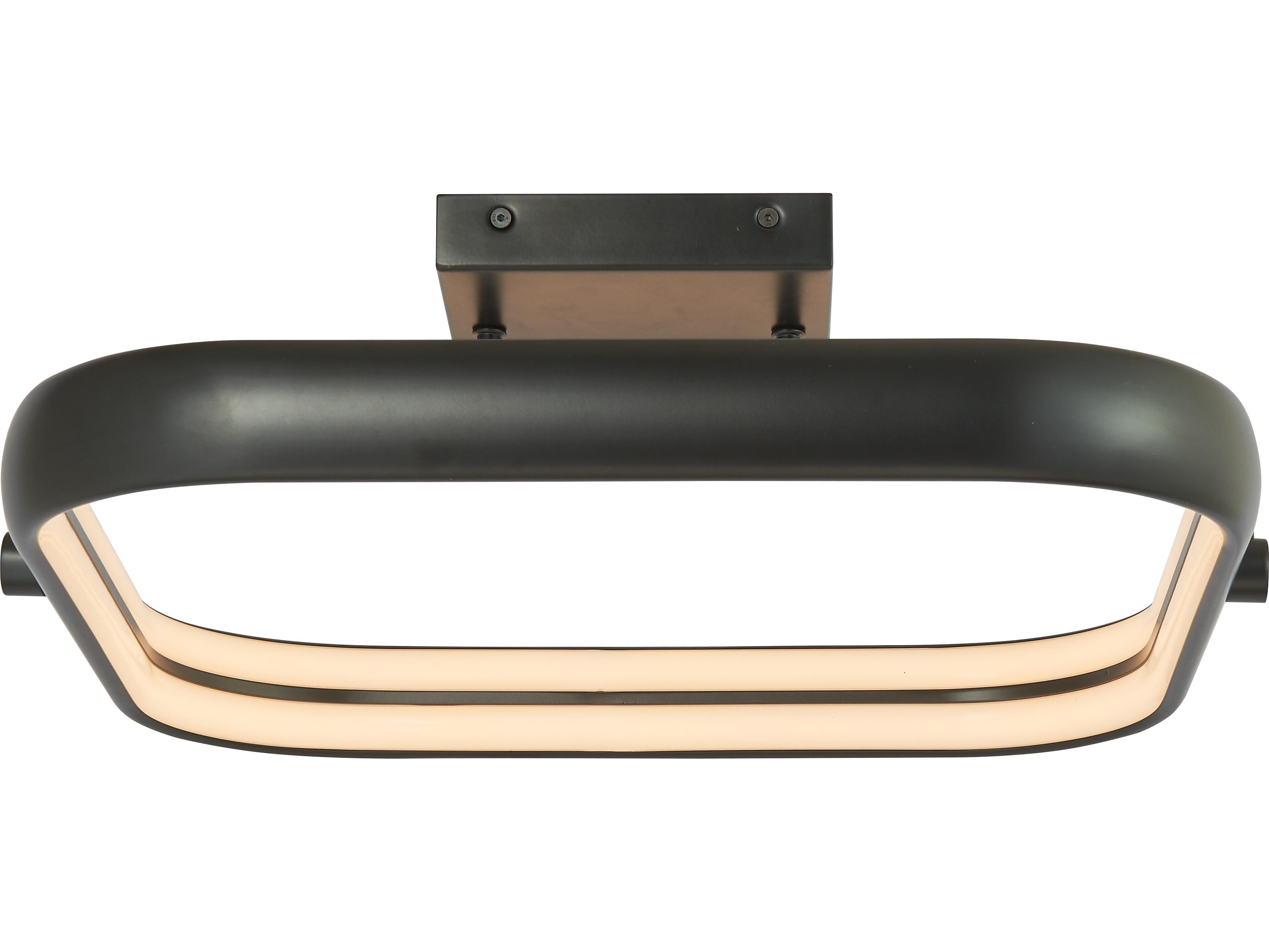 Abra Rave 1-Light Matte Black Semi Flush Mount