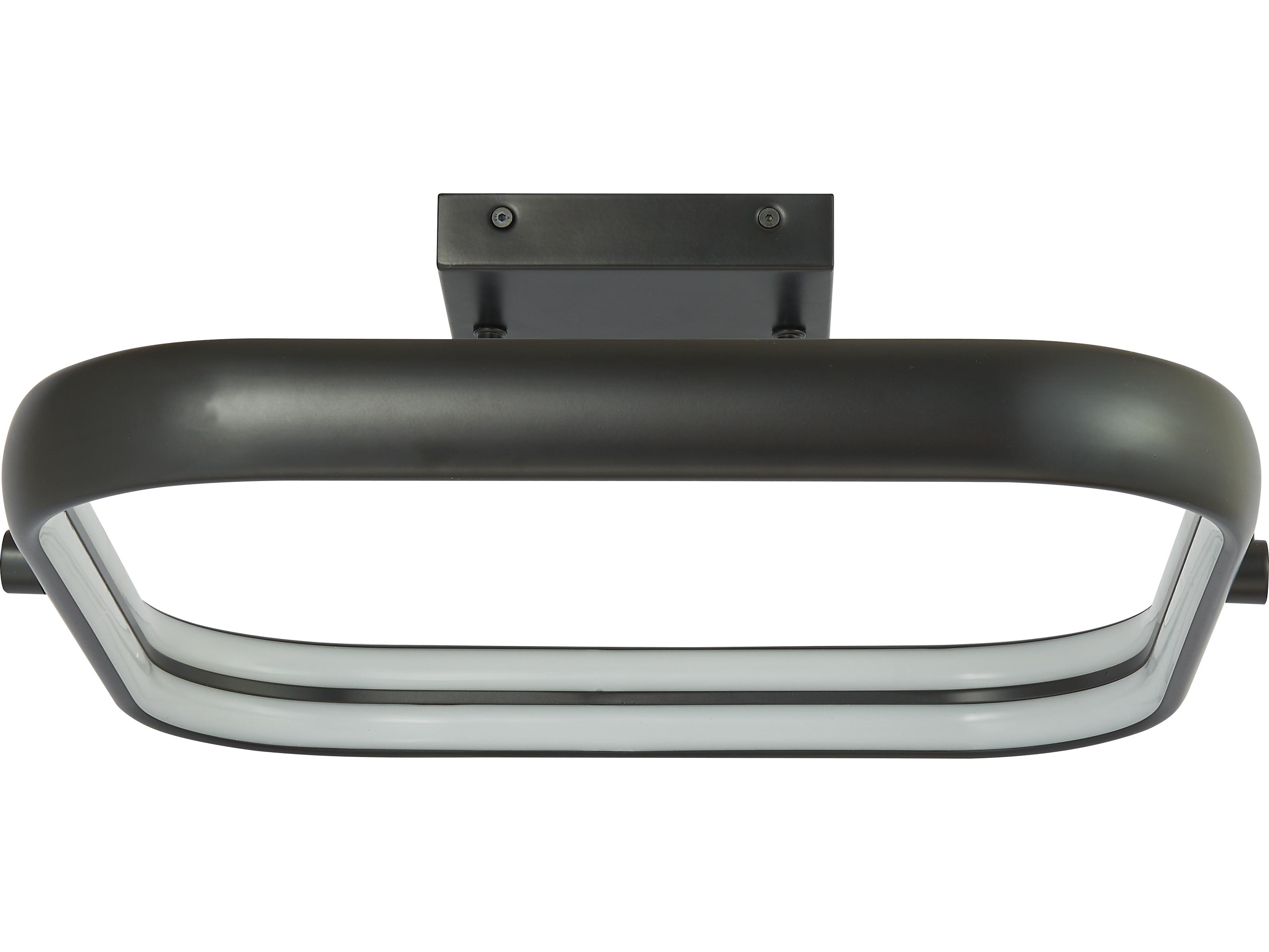 Abra Rave 1-Light Matte Black Semi Flush Mount