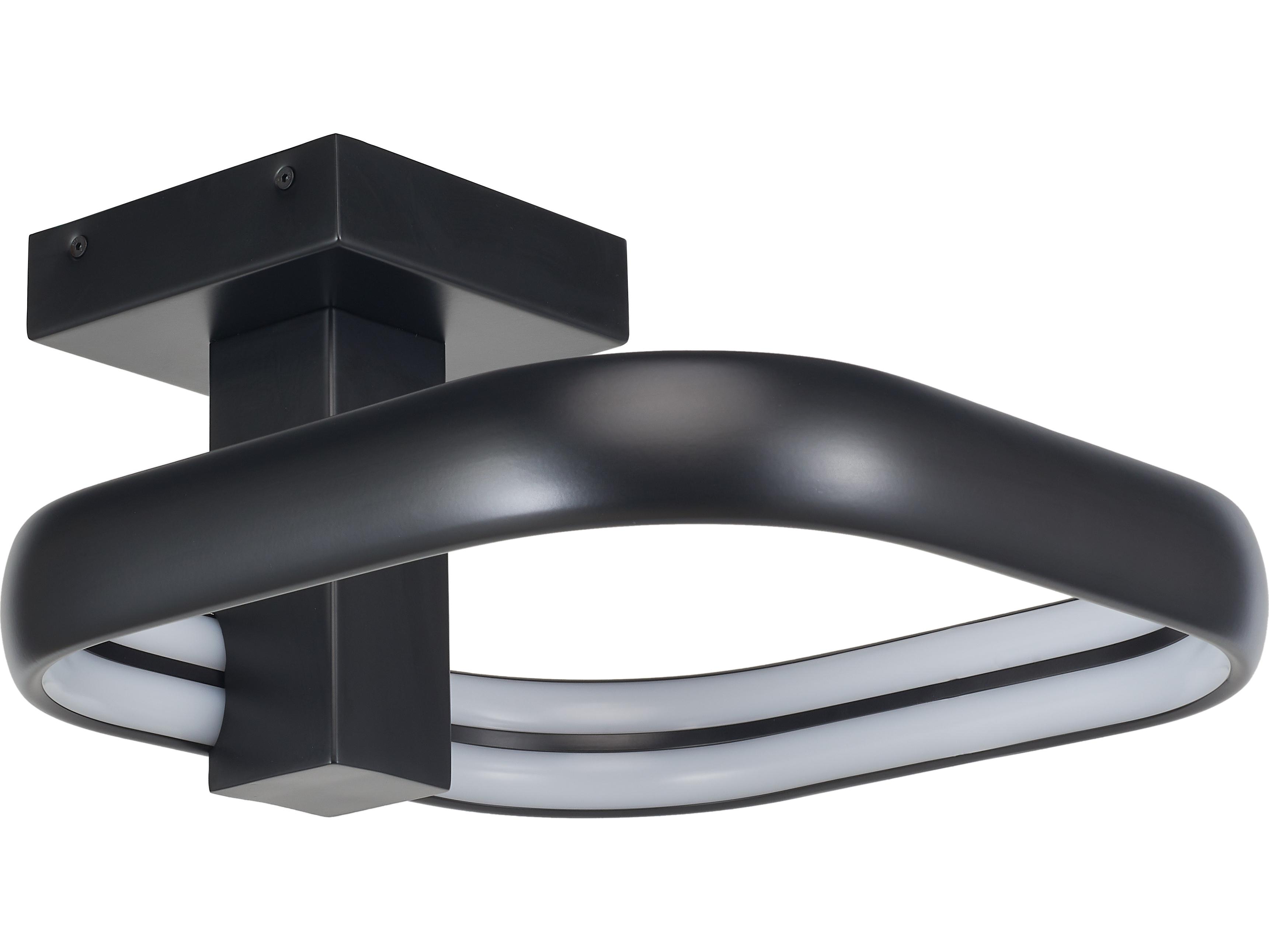 Abra Rave 1-Light Matte Black Semi Flush Mount