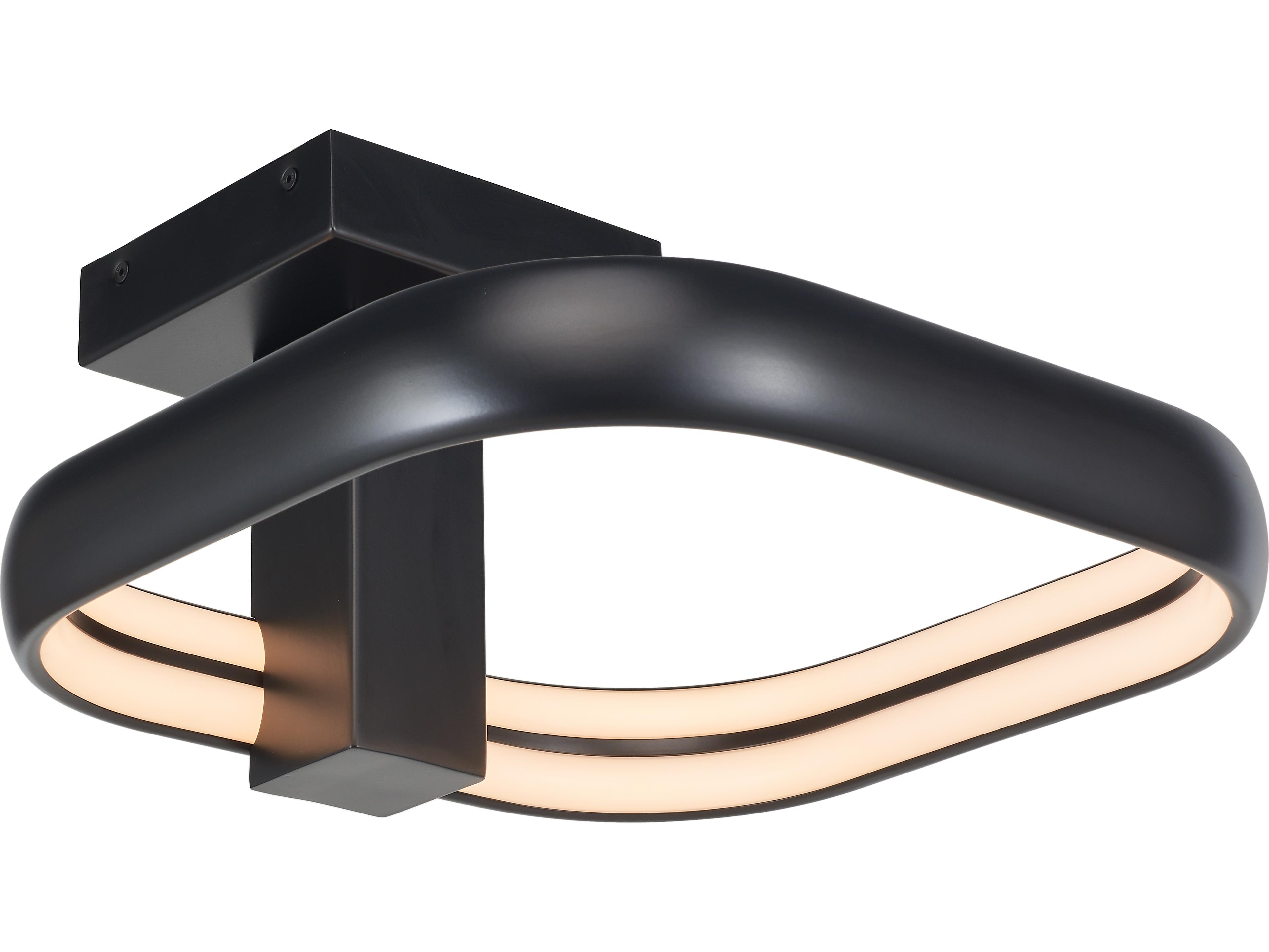 Abra Rave 1-Light Matte Black Semi Flush Mount