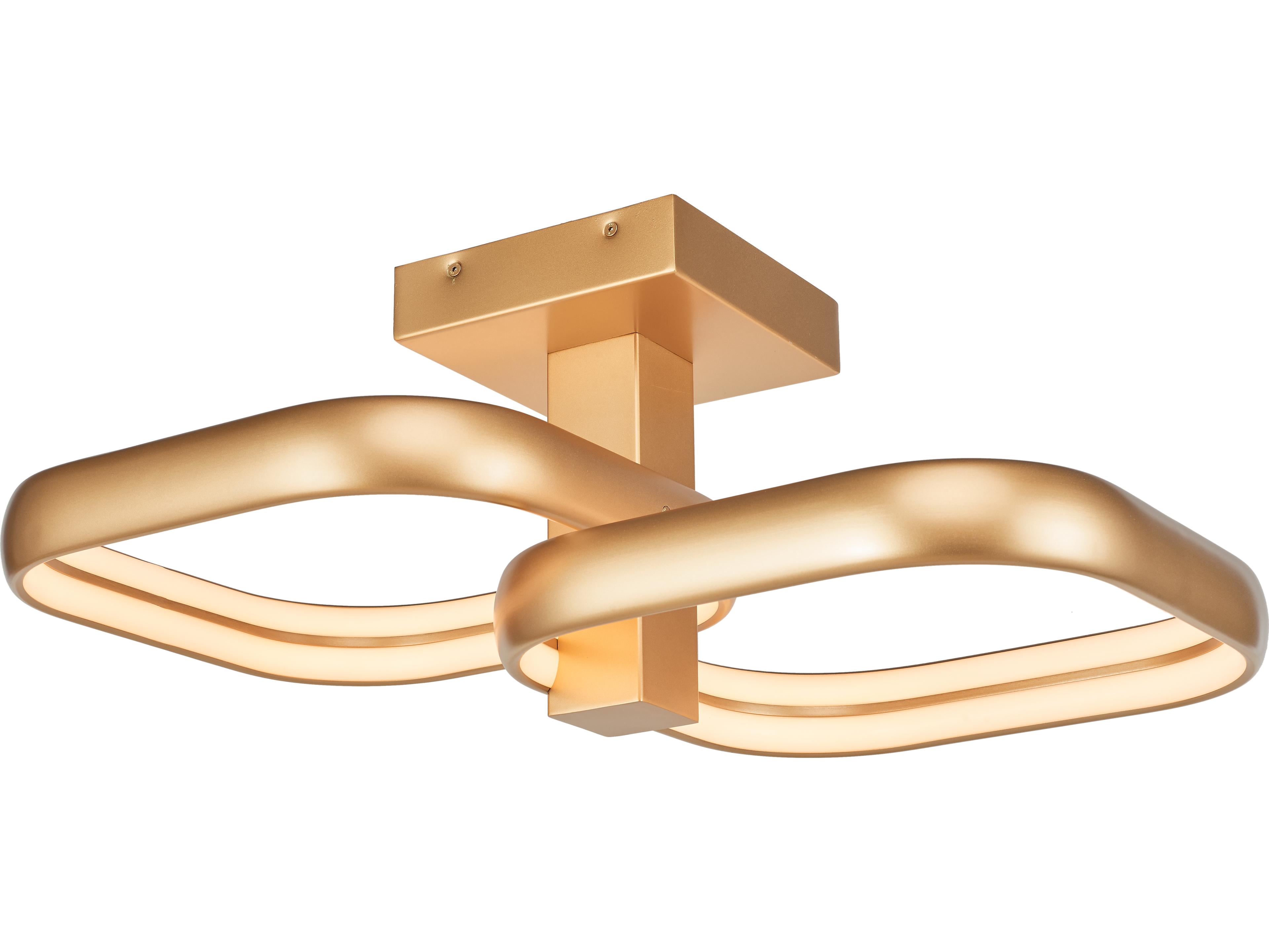 Abra Rave 2-Light Gold Semi Flush Mount