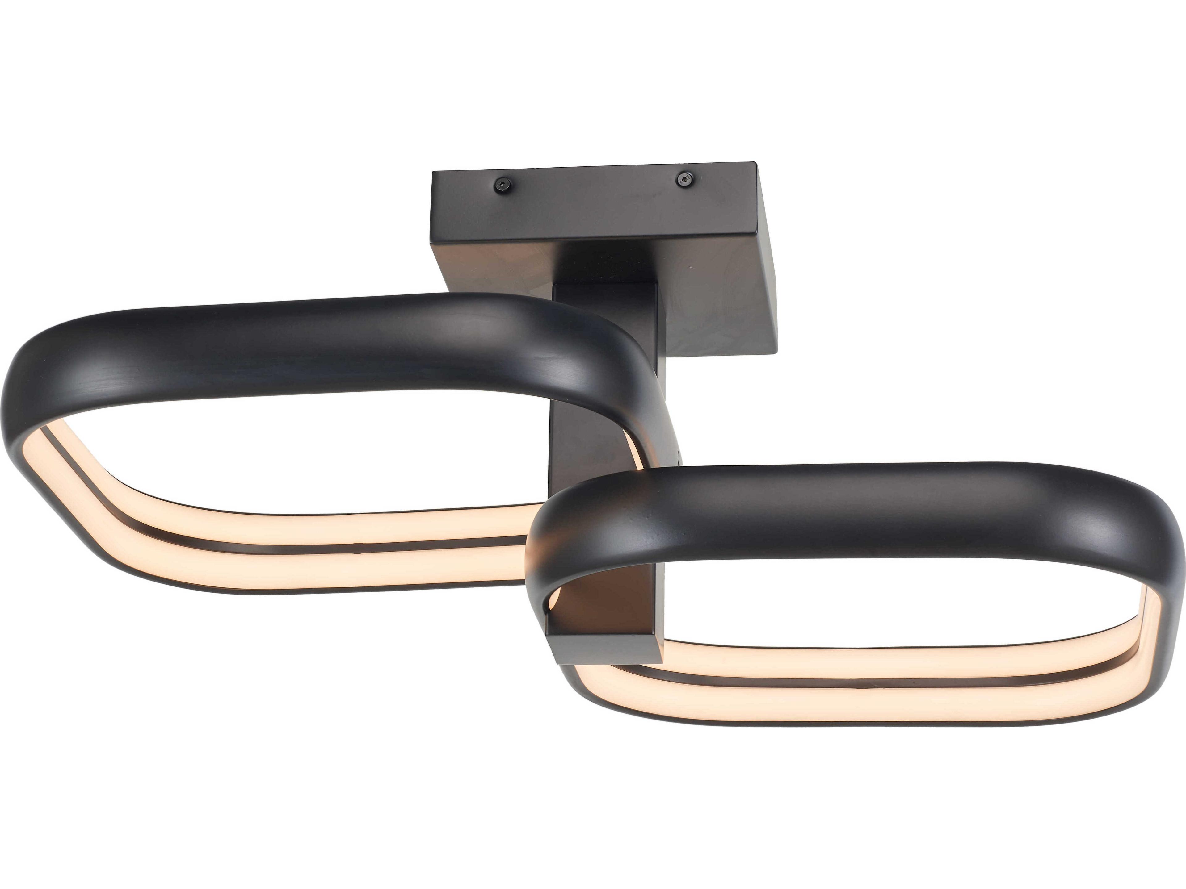 Abra Rave 2-Light Matte Black Semi Flush Mount