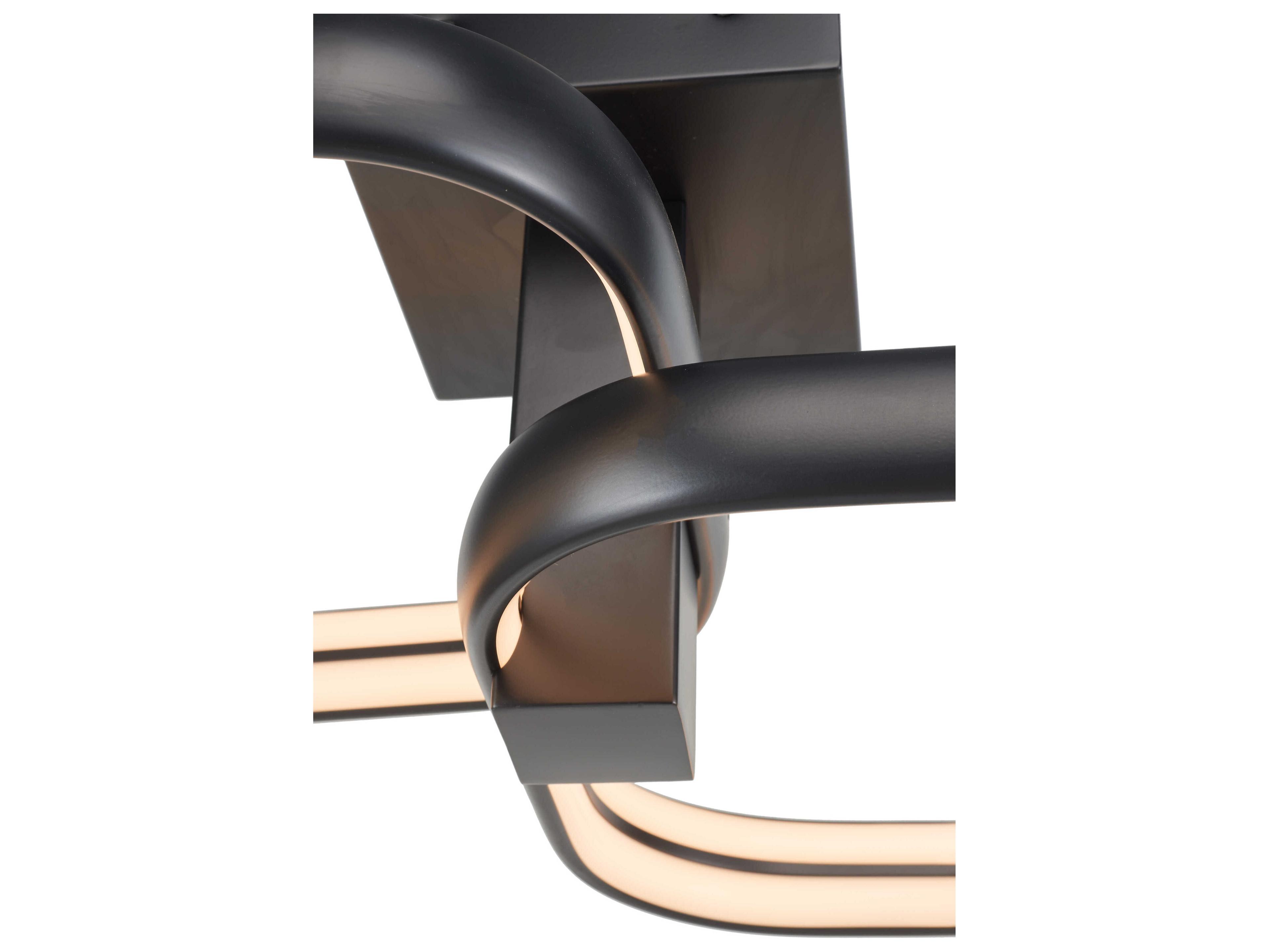 Abra Rave 2-Light Matte Black Semi Flush Mount