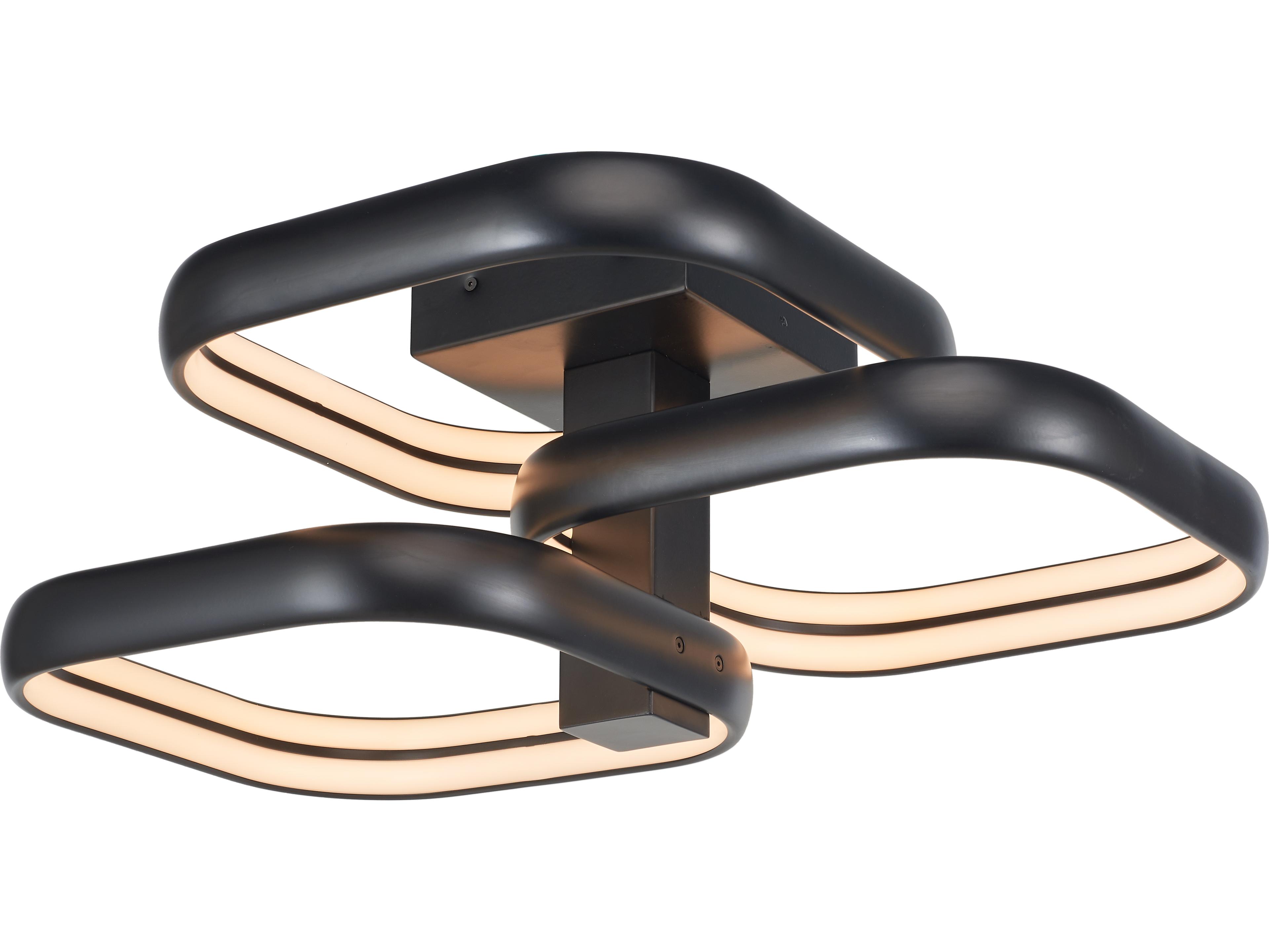 Abra Rave 3-Light Matte Black Semi Flush Mount