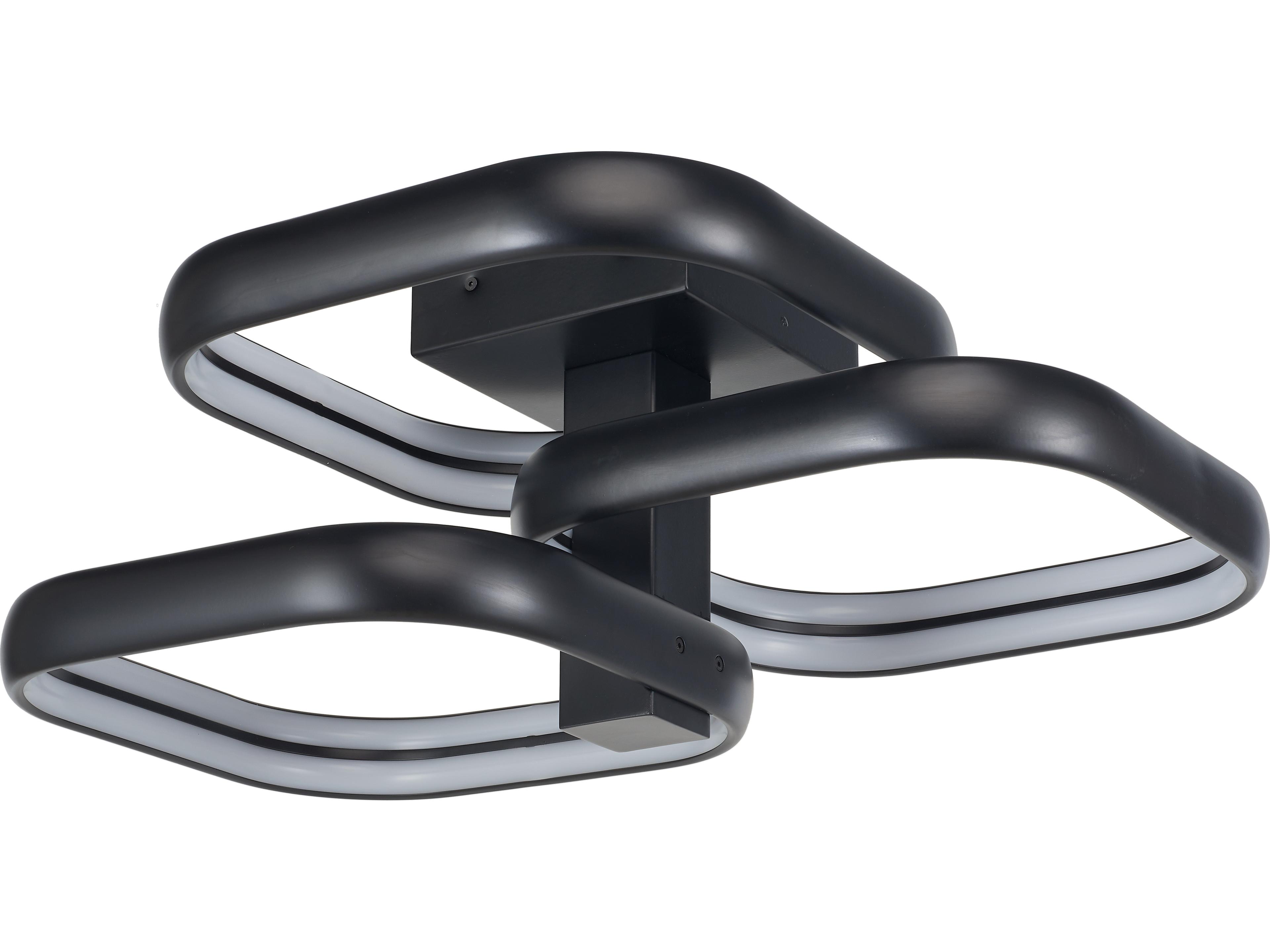 Abra Rave 3-Light Matte Black Semi Flush Mount