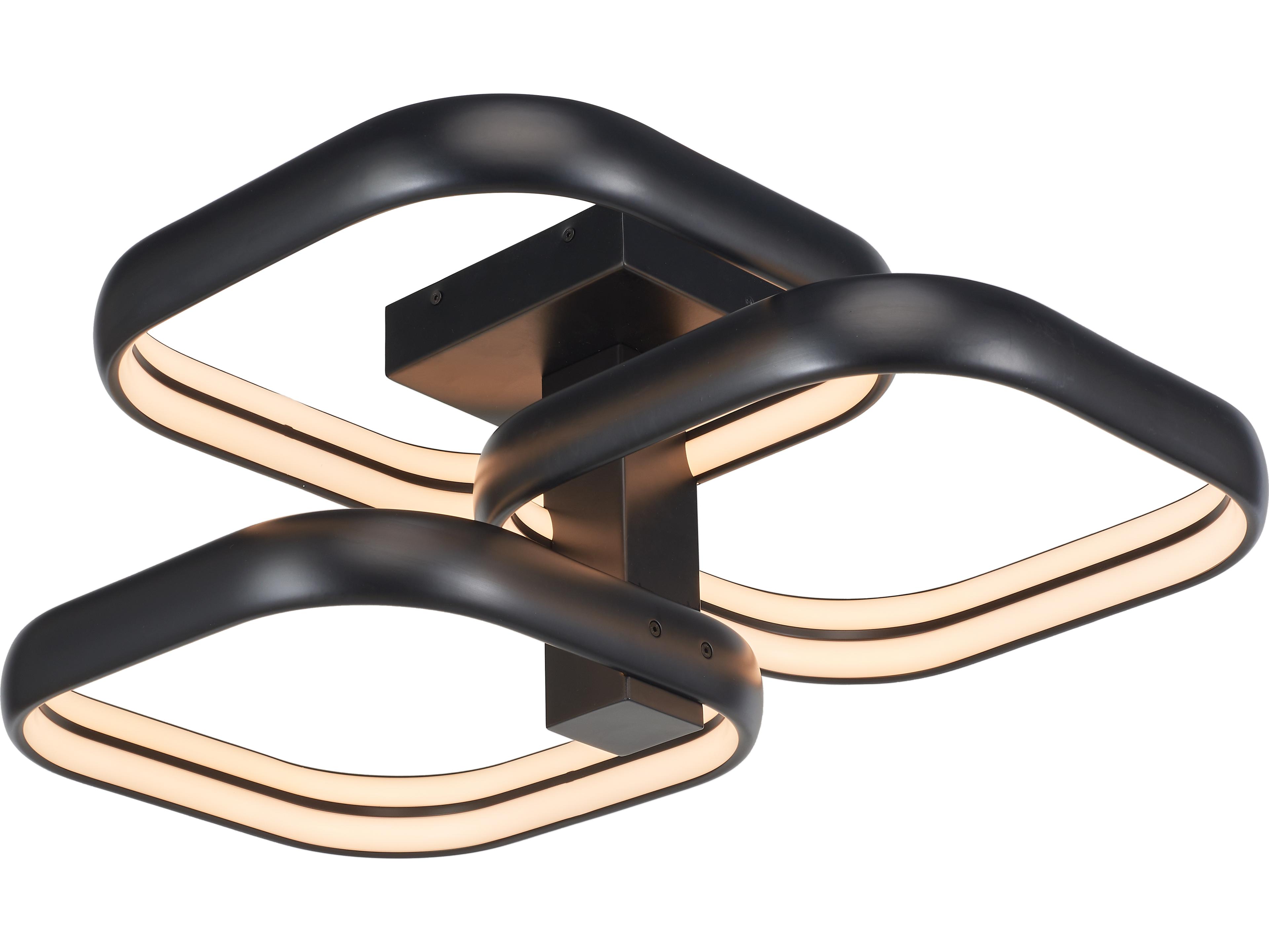 Abra Rave 3-Light Matte Black Semi Flush Mount