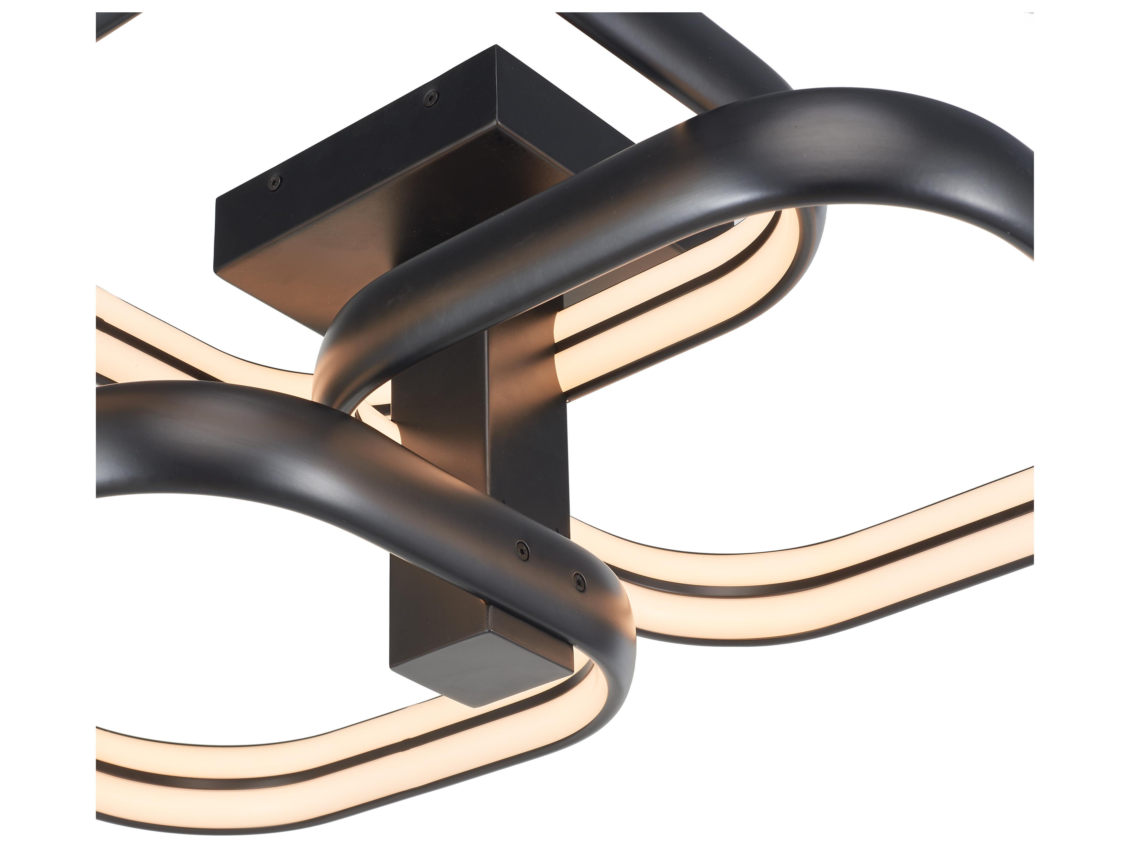 Abra Rave 3-Light Matte Black Semi Flush Mount