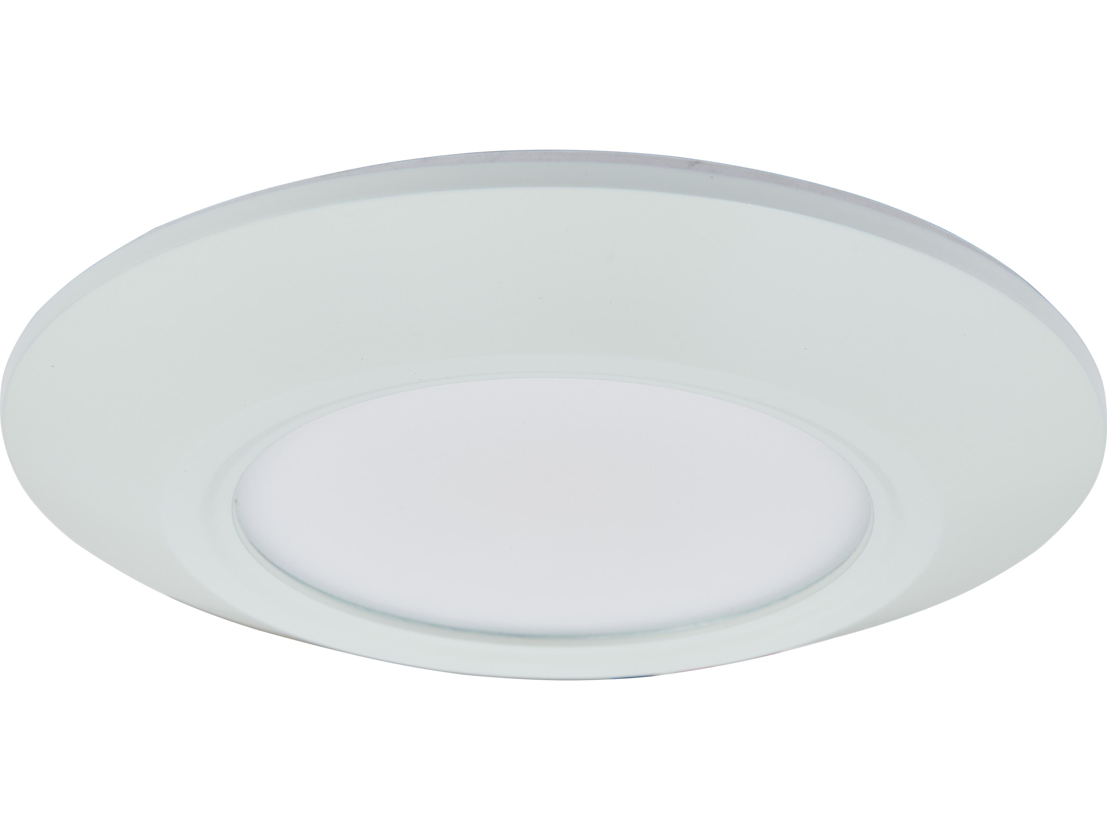 Abra Button 1-Light White Round Flush Mount