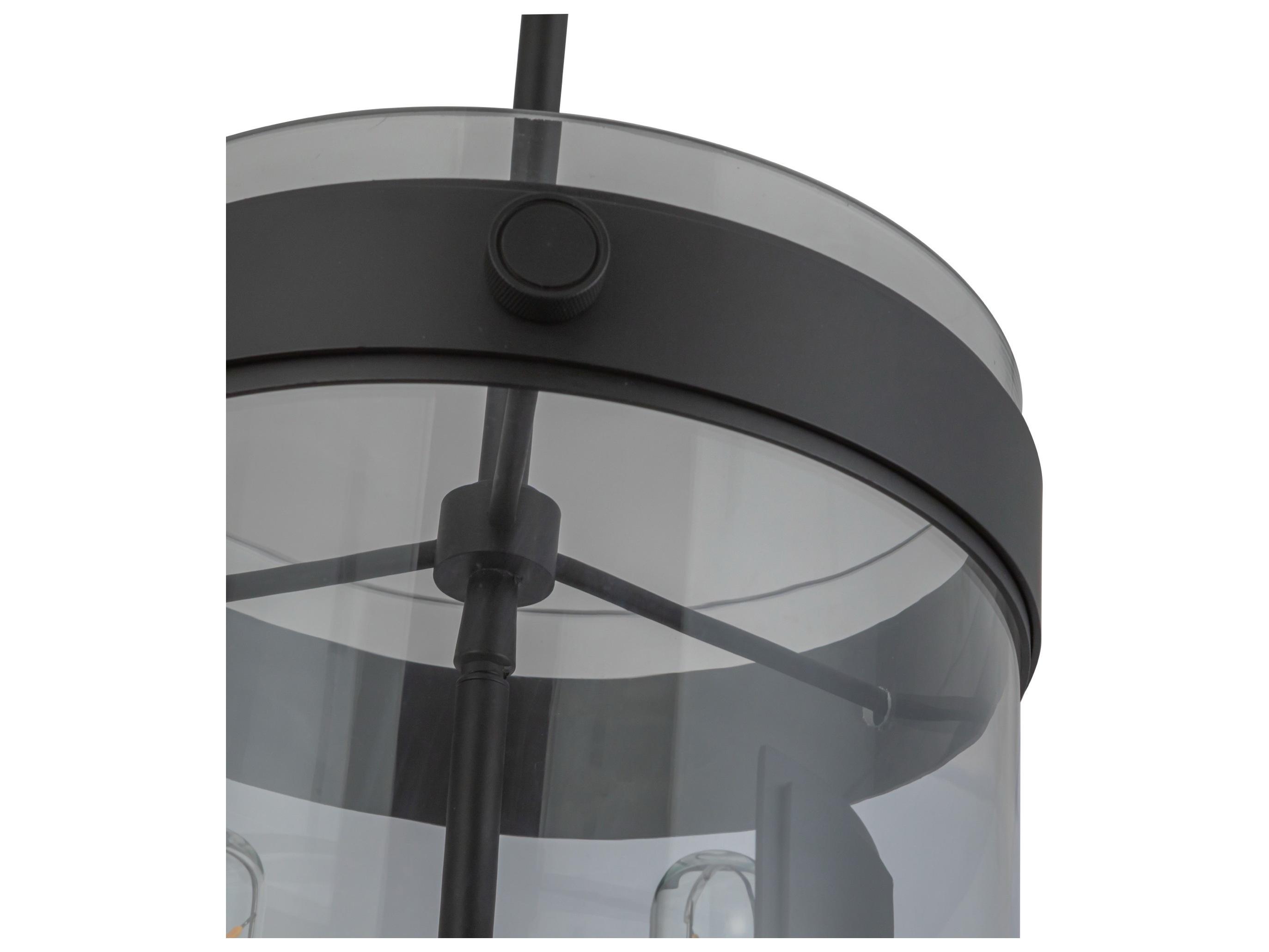 Artcraft Dahlia 3-Light Black Cylinder Mini Pendant