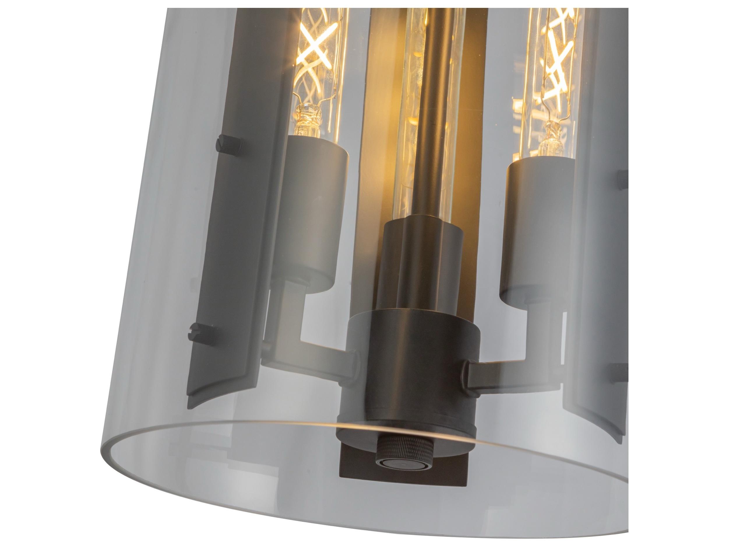 Artcraft Dahlia 3-Light Black Cylinder Mini Pendant