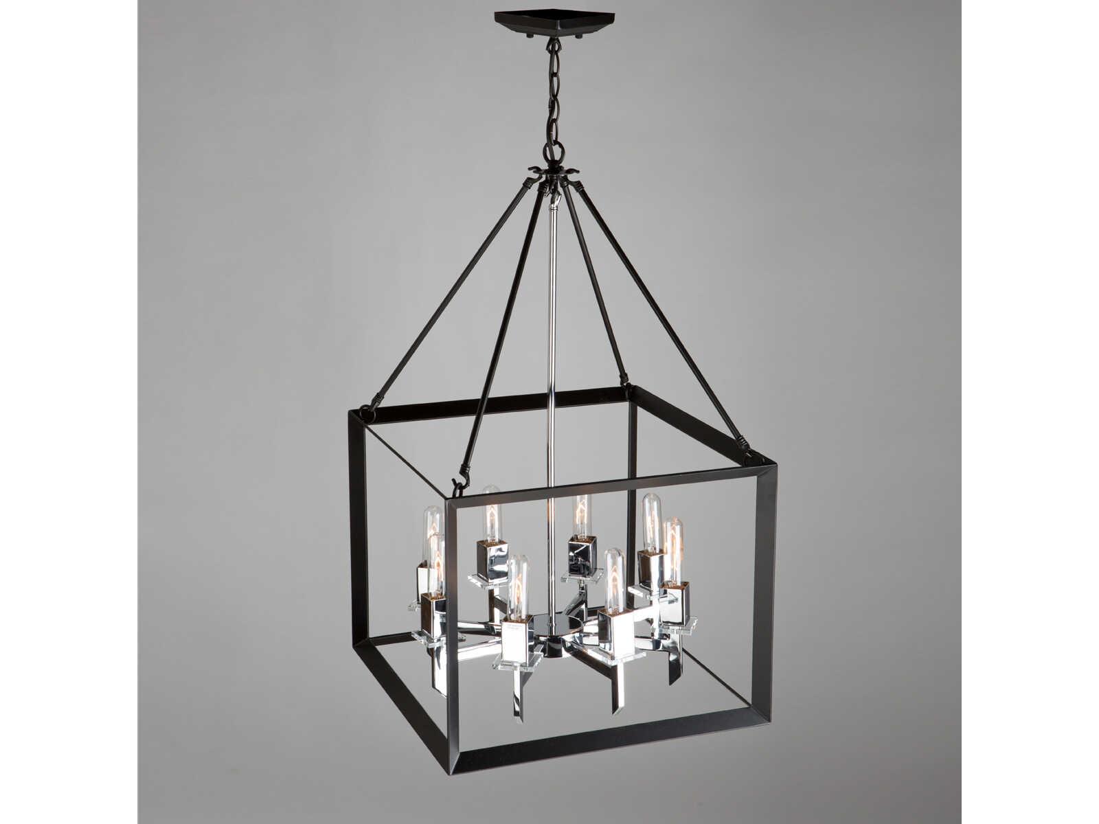 Artcraft Vineyard 8-Light Black Chrome LED Geometric Chandelier