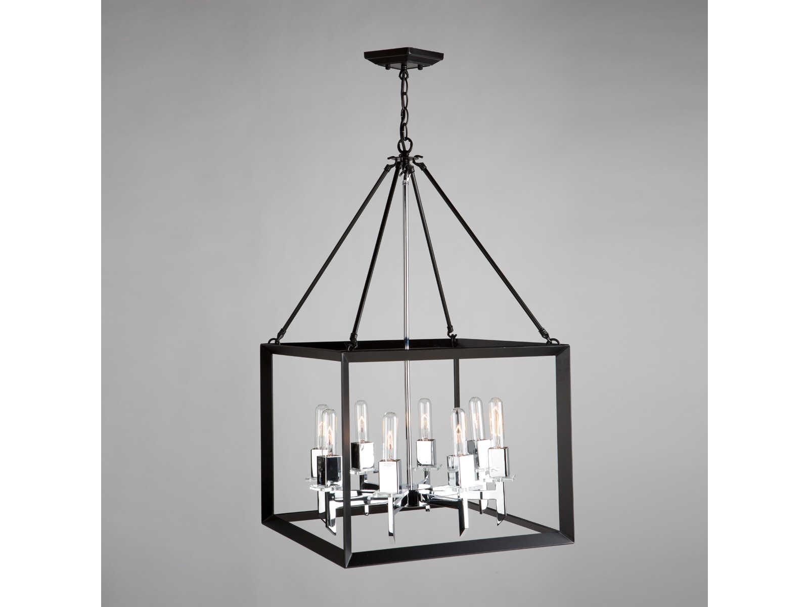 Artcraft Vineyard 8-Light Black Chrome LED Geometric Chandelier