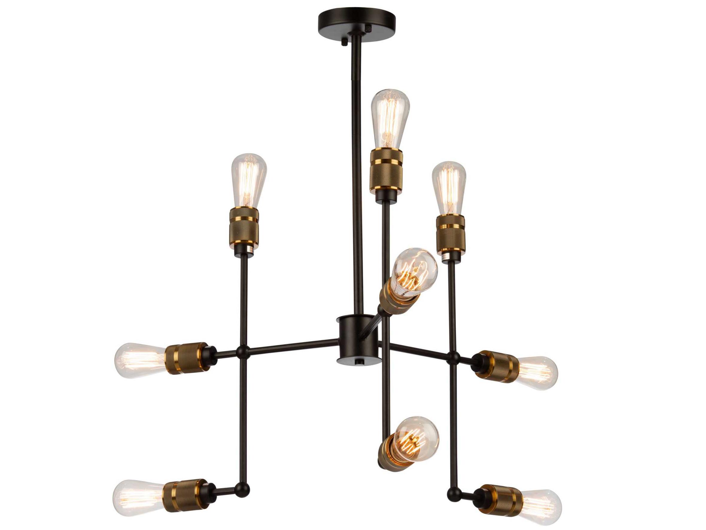 Artcraft Jersey 9-Light Vintage Brass LED Chandelier