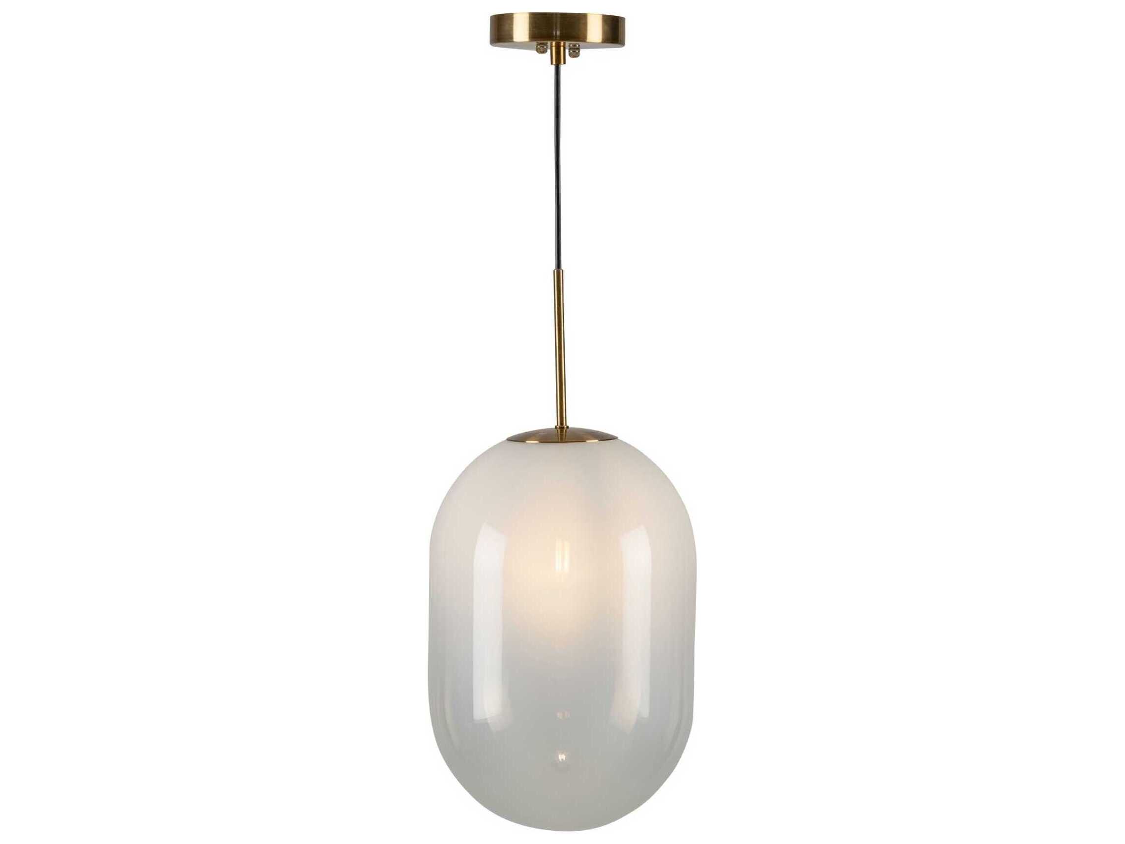 Artcraft Vita 1-Light White Brass Mini Pendant