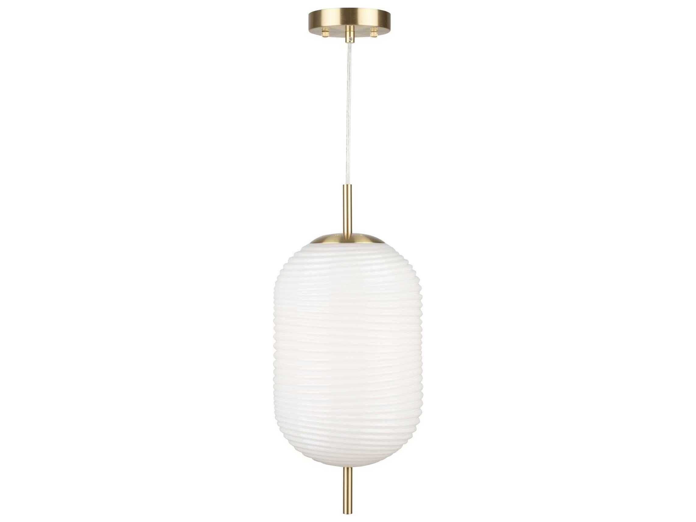 Artcraft Vita 1-Light White Brass Mini Pendant