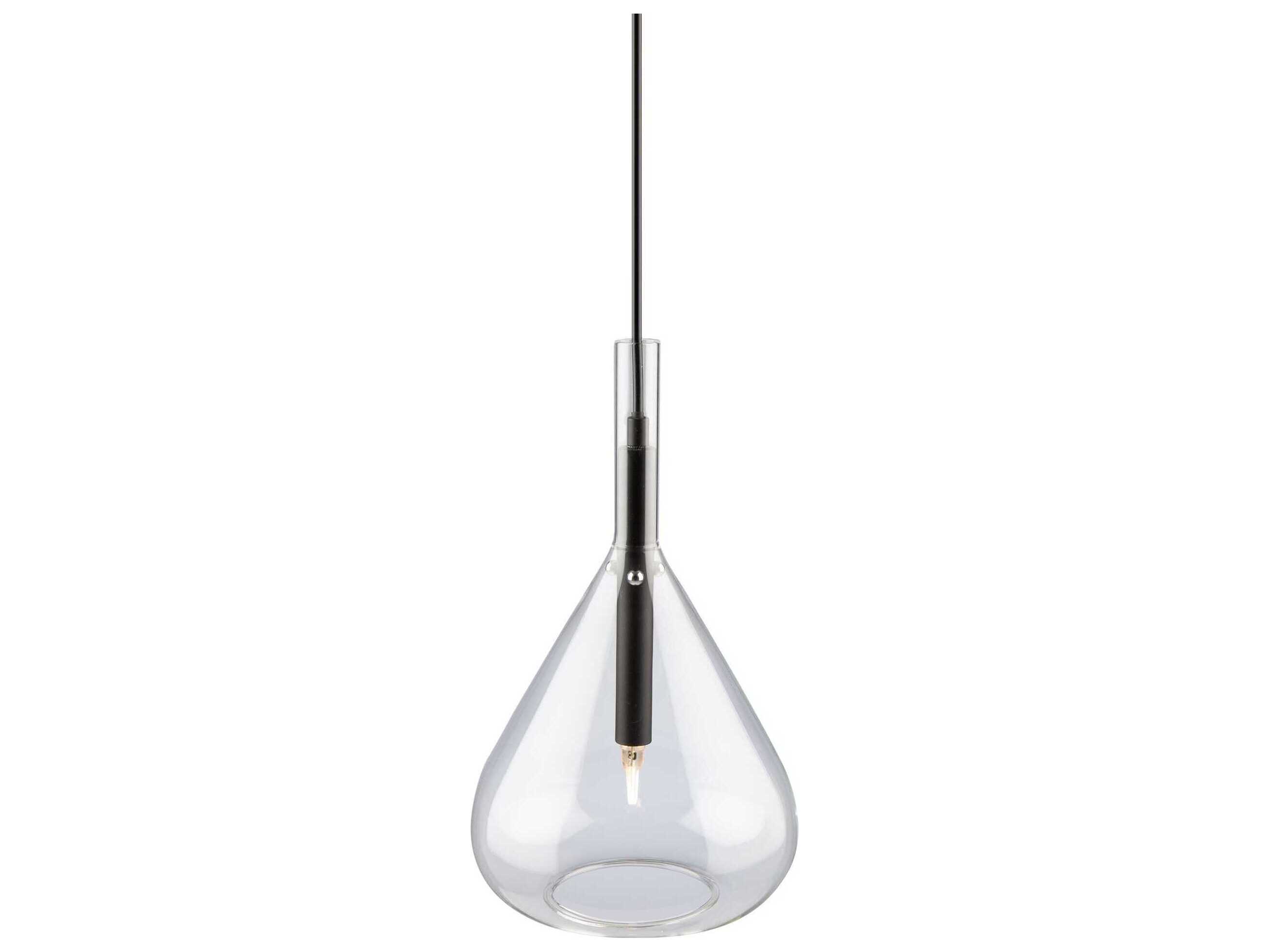 Artcraft Conic 1-Light Black Glass Mini Pendant