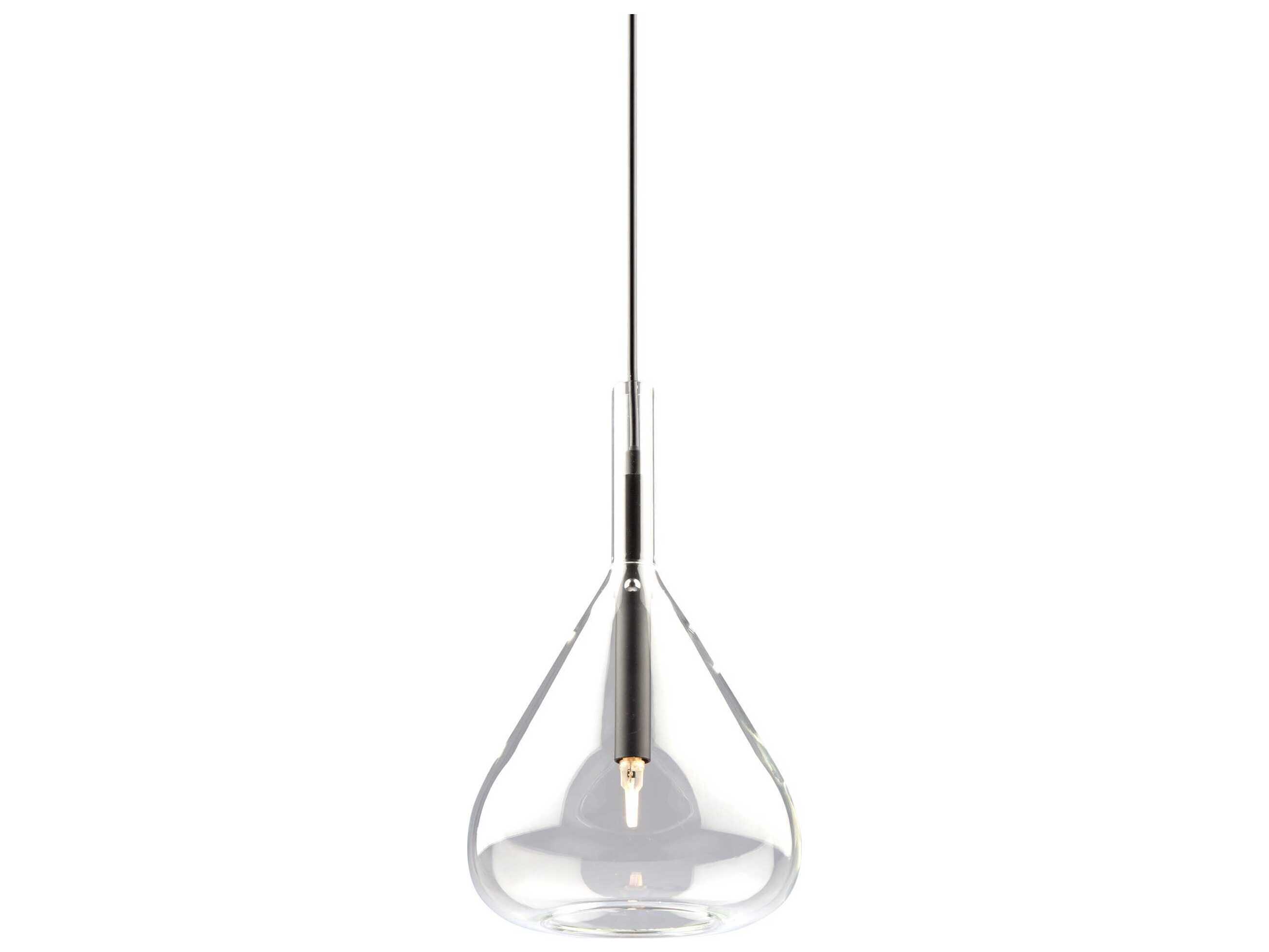 Artcraft Conic 1-Light Black Glass Mini Pendant