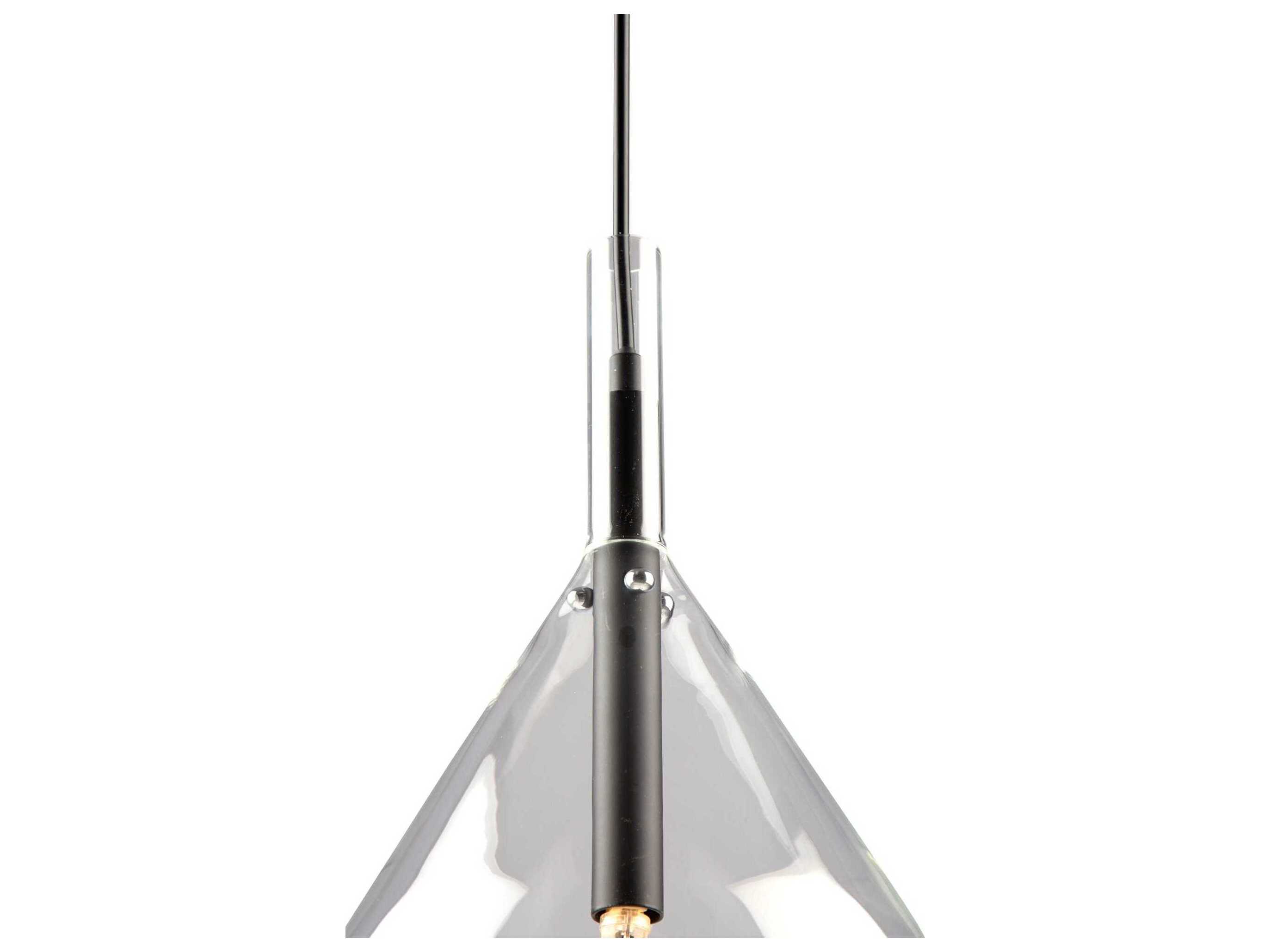 Artcraft Conic 1-Light Black Glass Mini Pendant