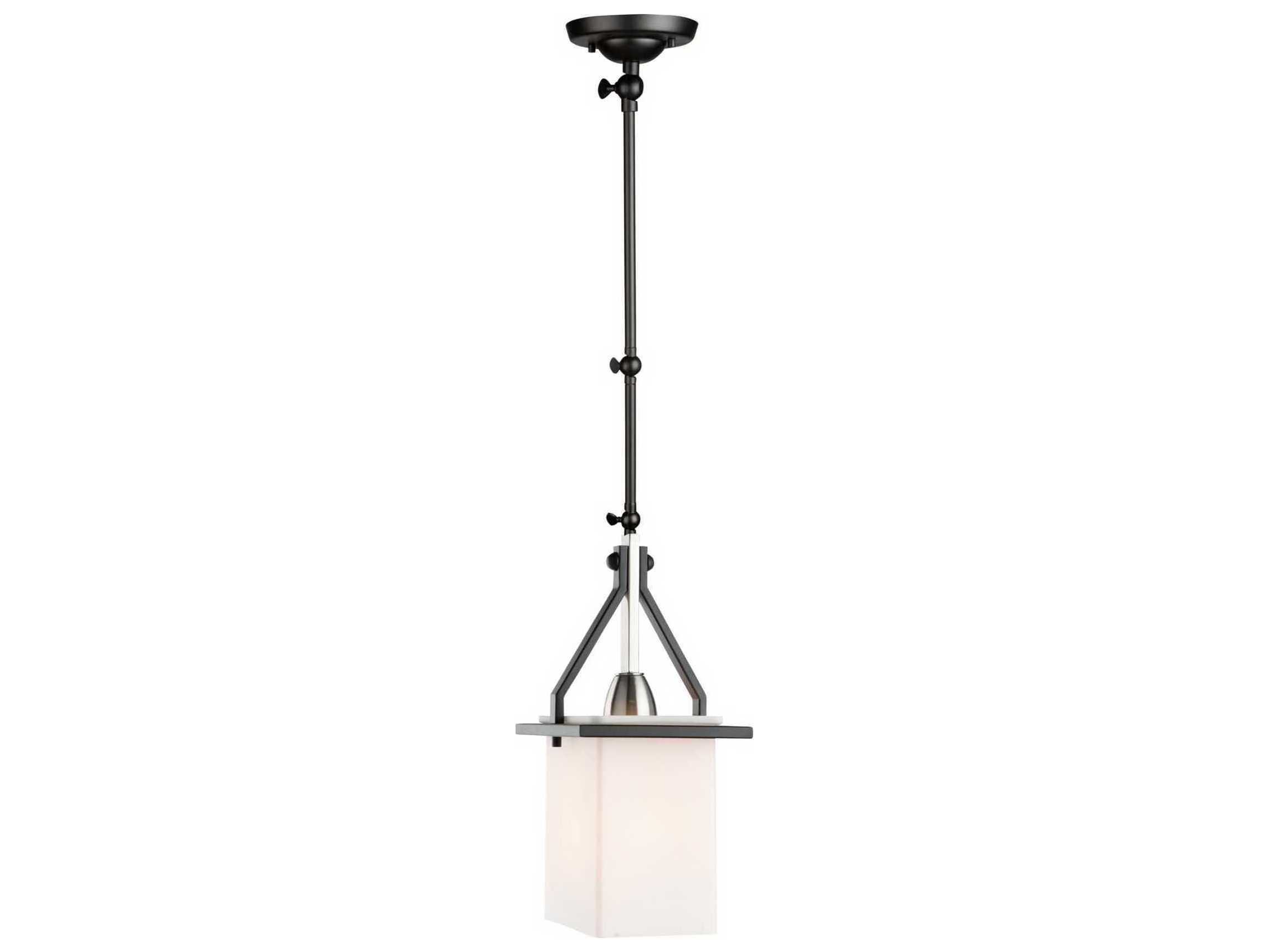 Artcraft Brydon 1-Light Black And Brushed Nickel Glass LED Geometric Mini Pendant