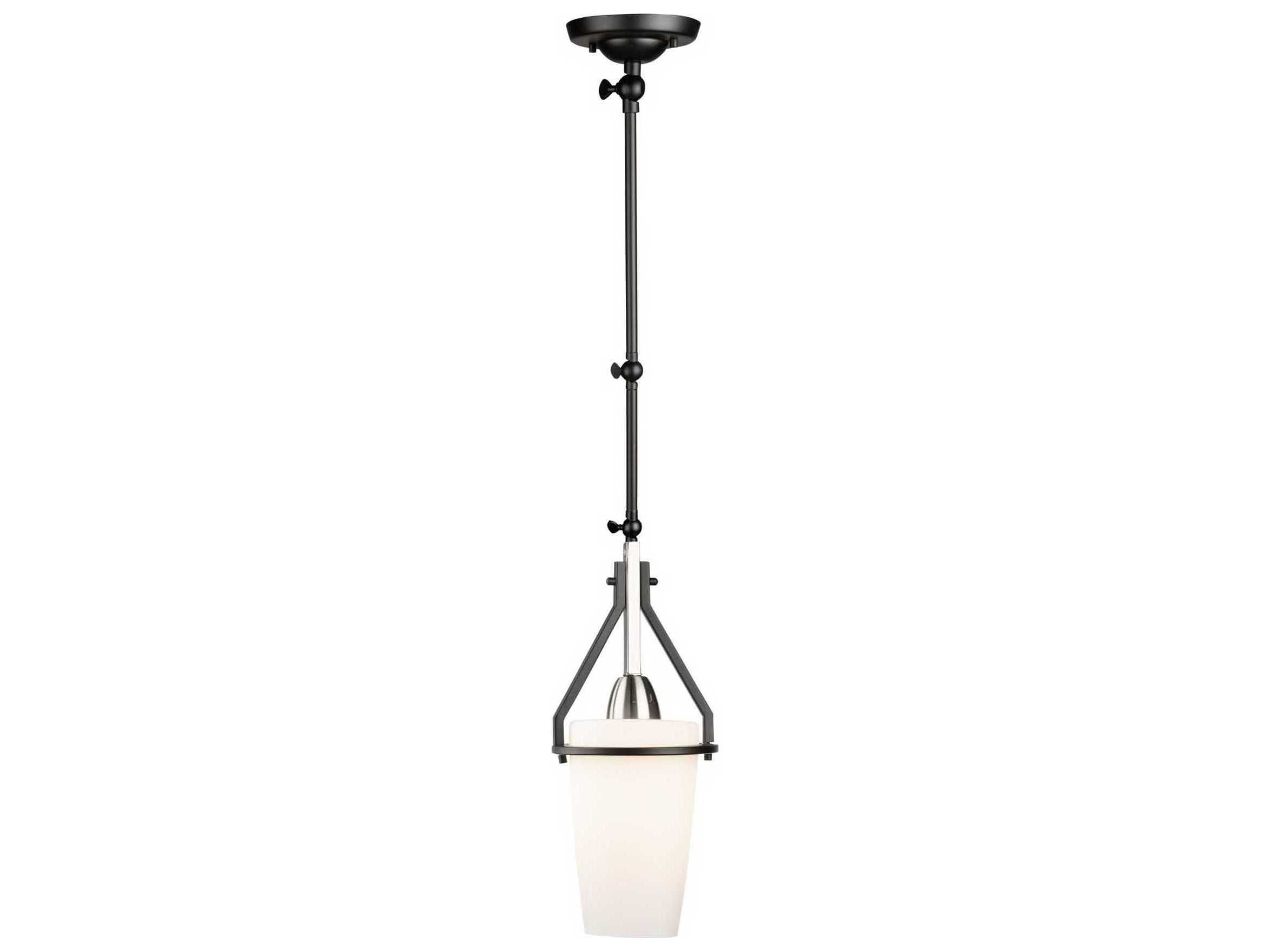 Artcraft Brydon 1-Light Black And Brushed Nickel Glass LED Geometric Mini Pendant