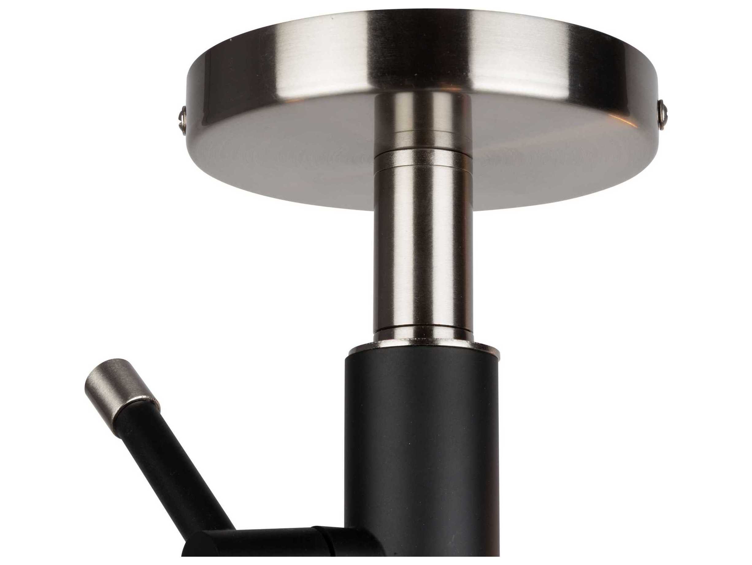 Artcraft Truro 3-Light Black Brushed Nickel LED Semi Flush Mount