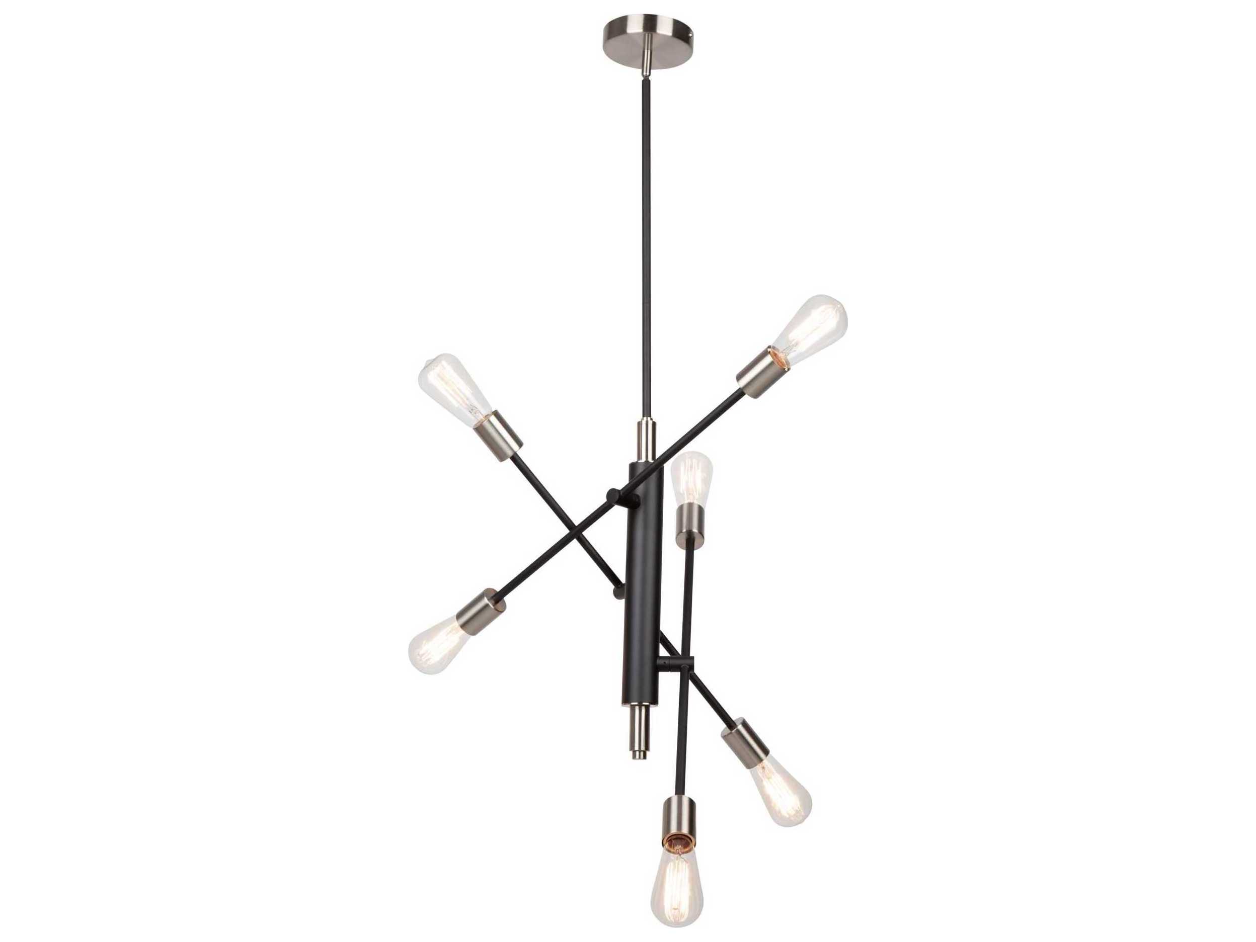Artcraft Truro 6-Light Black Brushed Nickel LED Island Pendant
