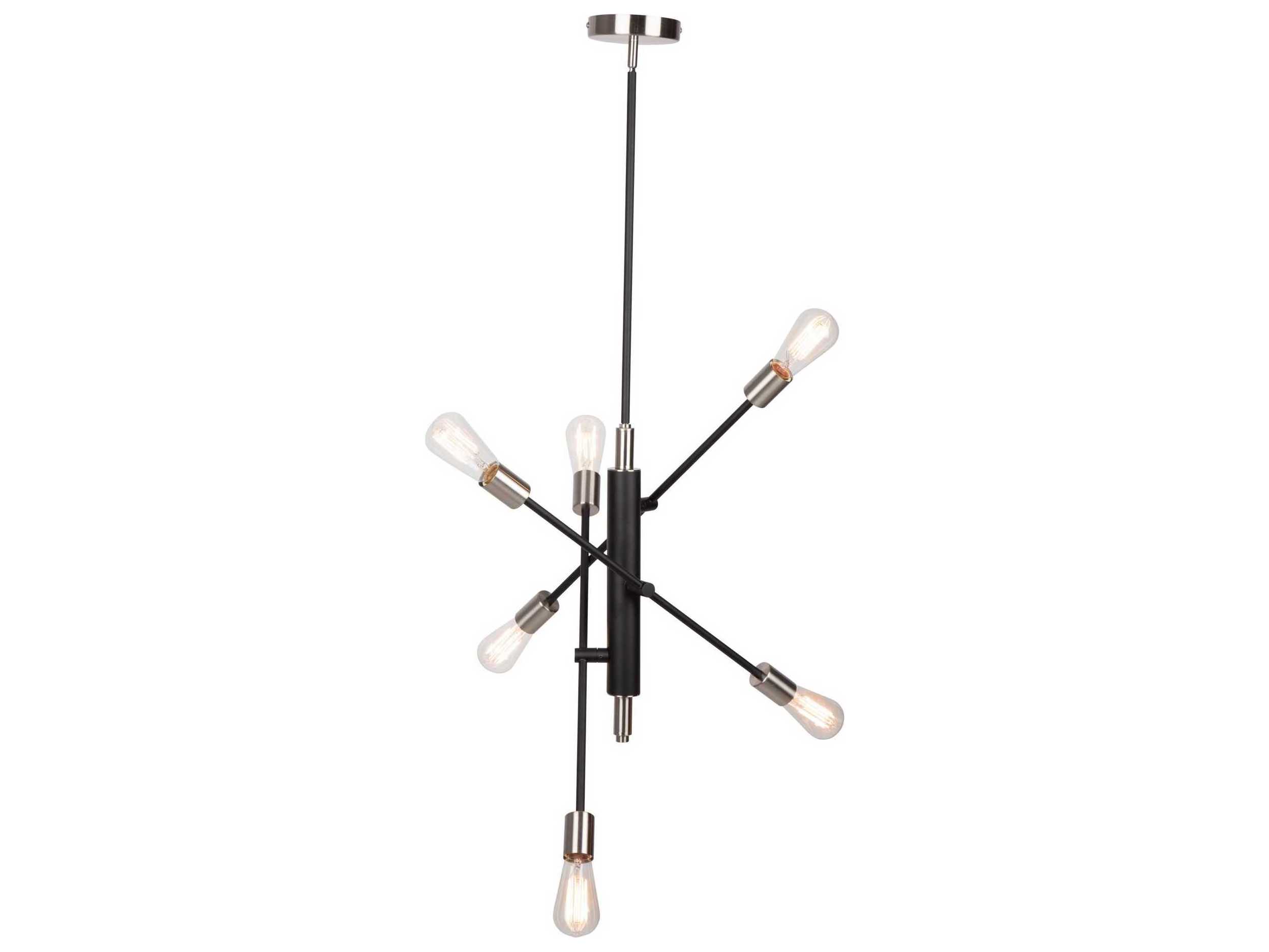 Artcraft Truro 6-Light Black Brushed Nickel LED Island Pendant