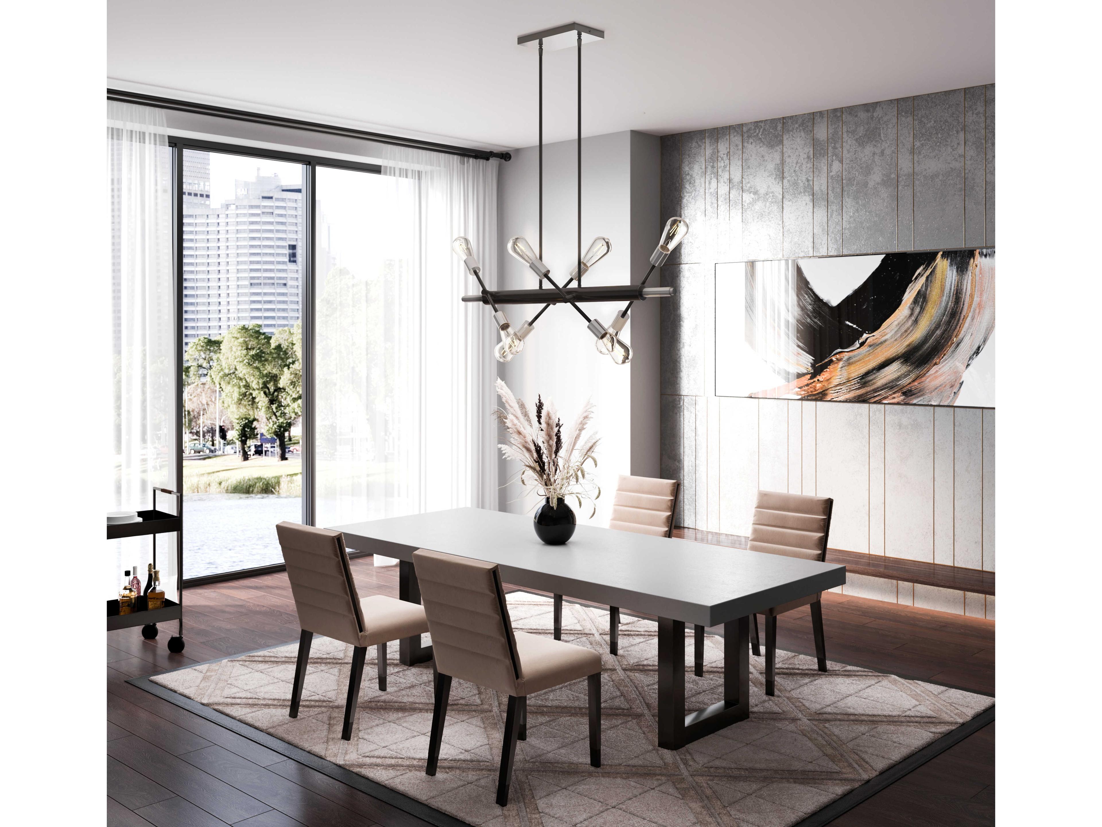 Artcraft Truro 8-Light Black Brushed Nickel LED Island Pendant