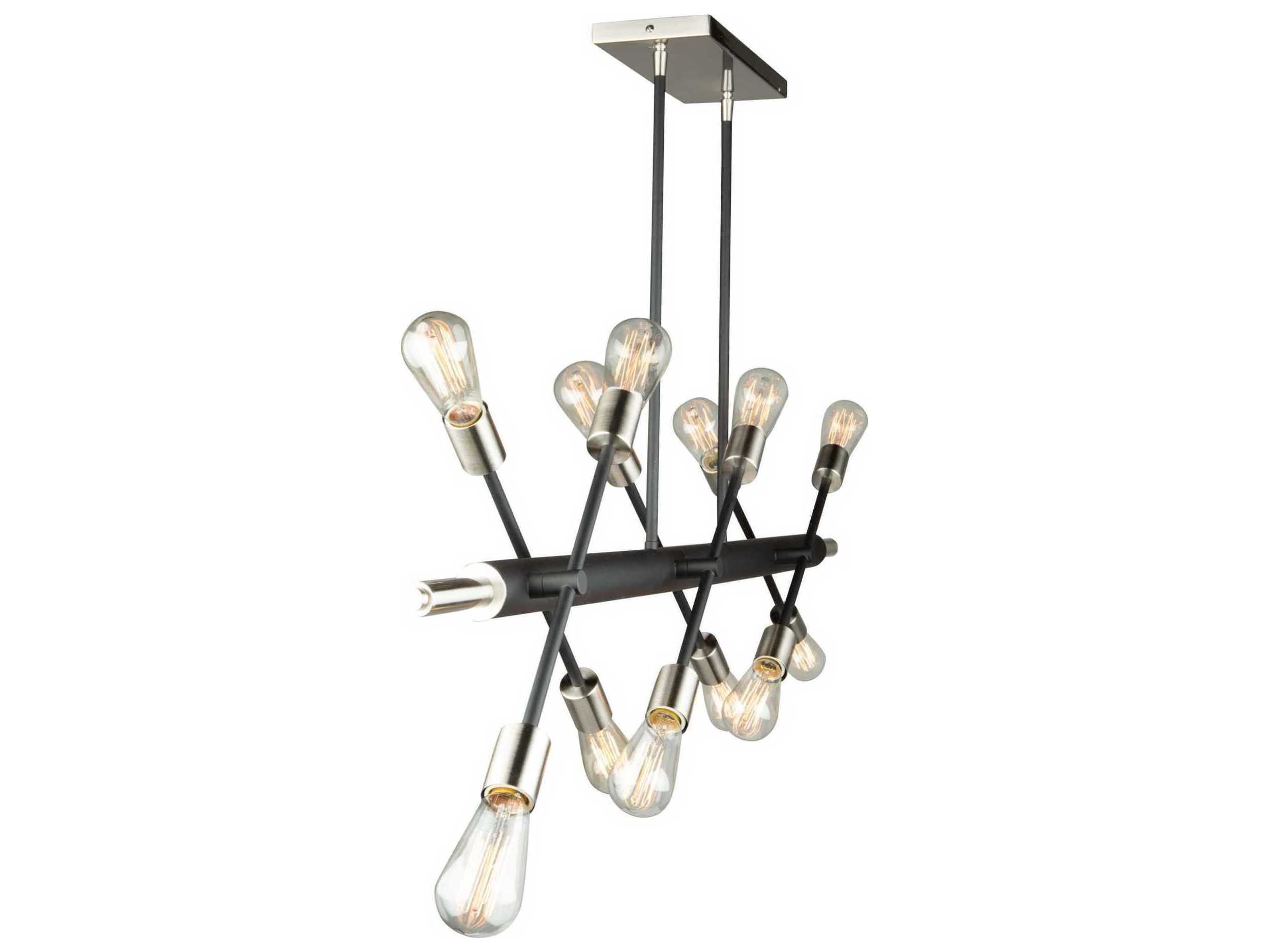 Artcraft Truro 12-Light Matte Black And Brushed Nickle Nickel LED Island Pendant