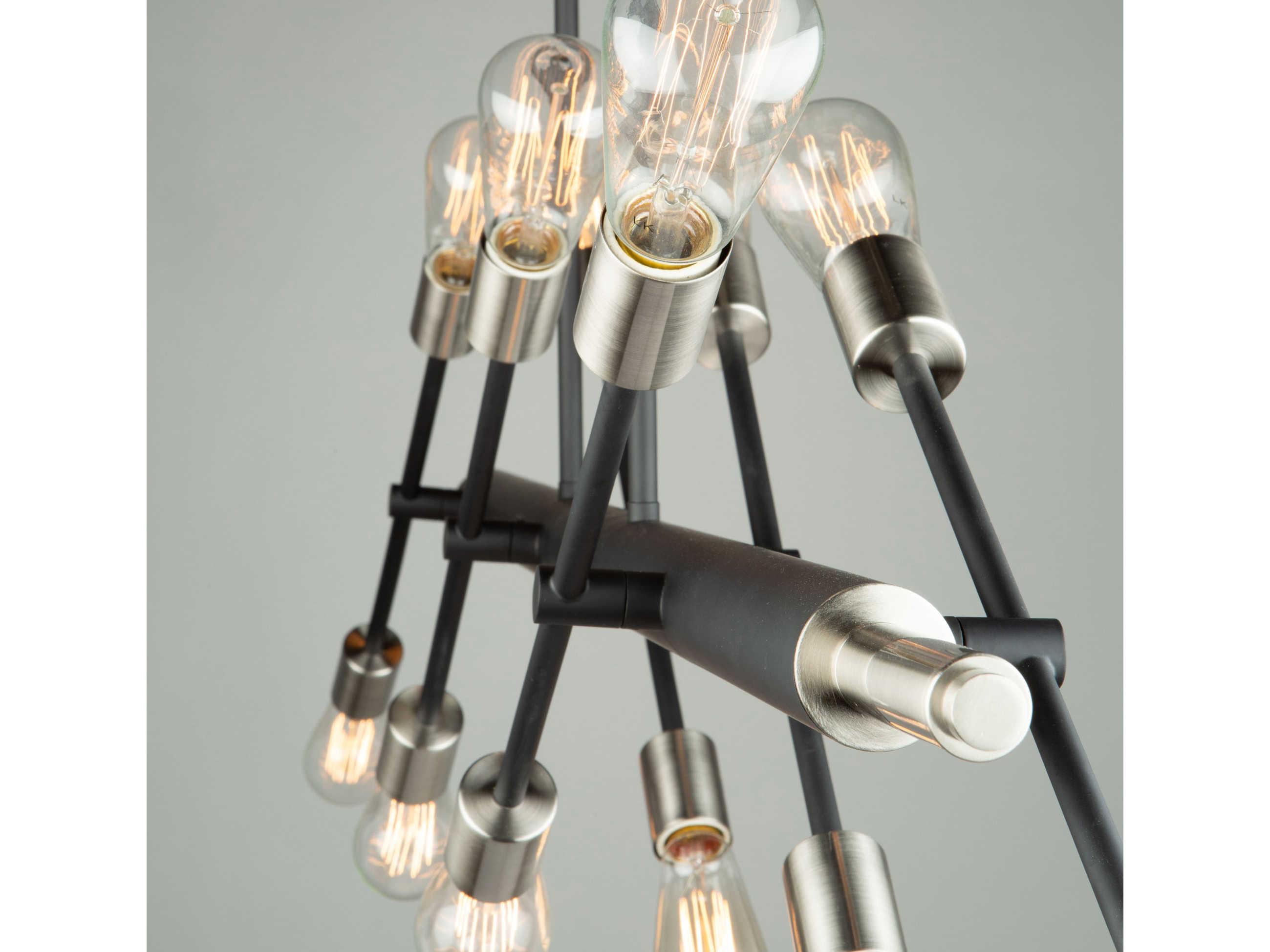 Artcraft Truro 12-Light Matte Black And Brushed Nickle Nickel LED Island Pendant