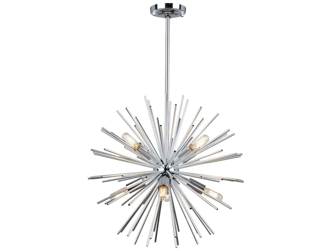 Artcraft Sunburst 8-Light Chrome Sputnik Pendant