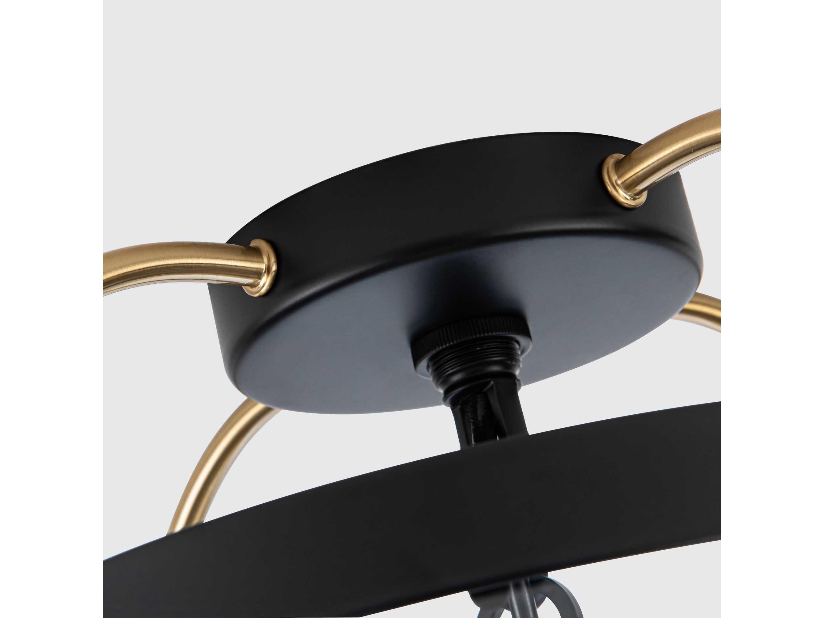 Artcraft Bonita 4-Light Black Brushed Brass Semi Flush Mount